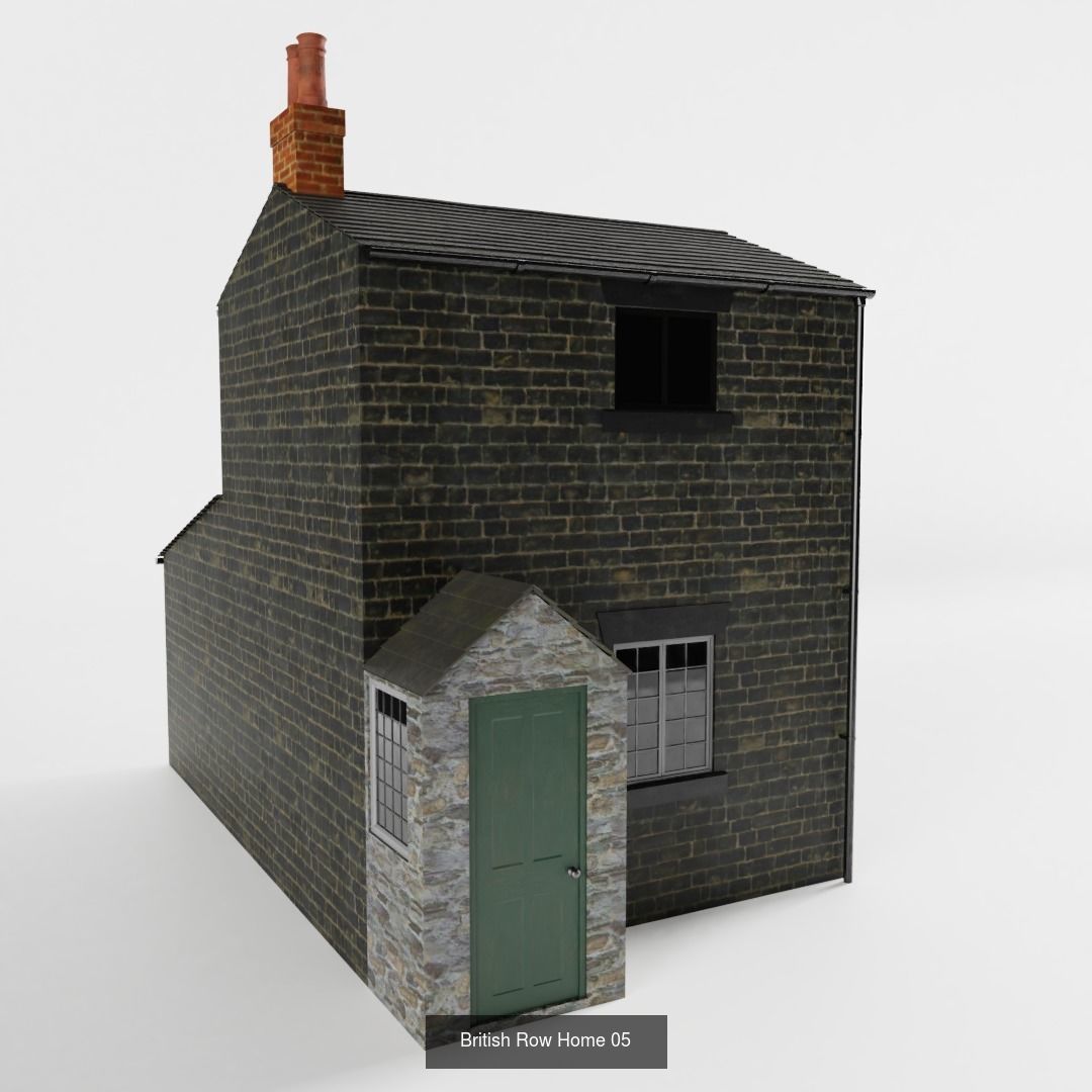 British Row Homes 3D Model Collection_8