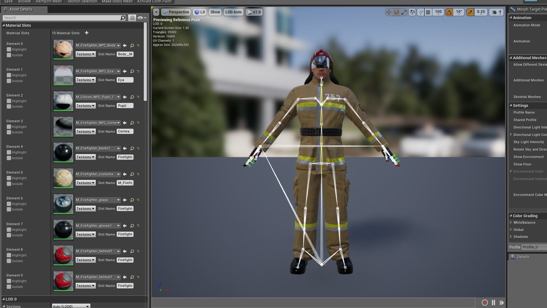 Firefighter group of firemen in uniform Low-poly 3D model_8