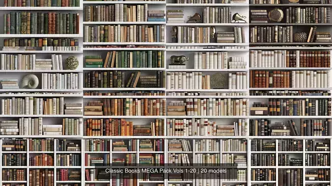 Classic Books MEGA Pack Vols 1-20 3D Model Collection