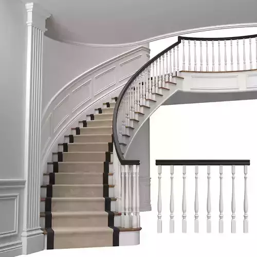 Classic stairs 3 3D model