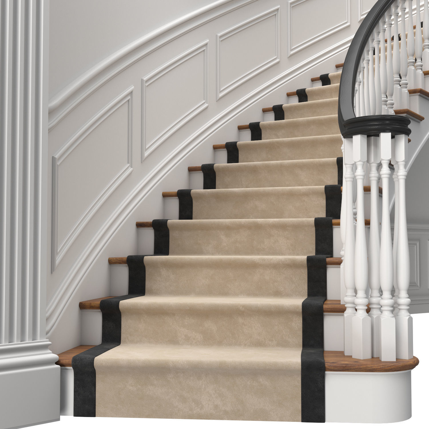 Classic stairs 3 3D model_1