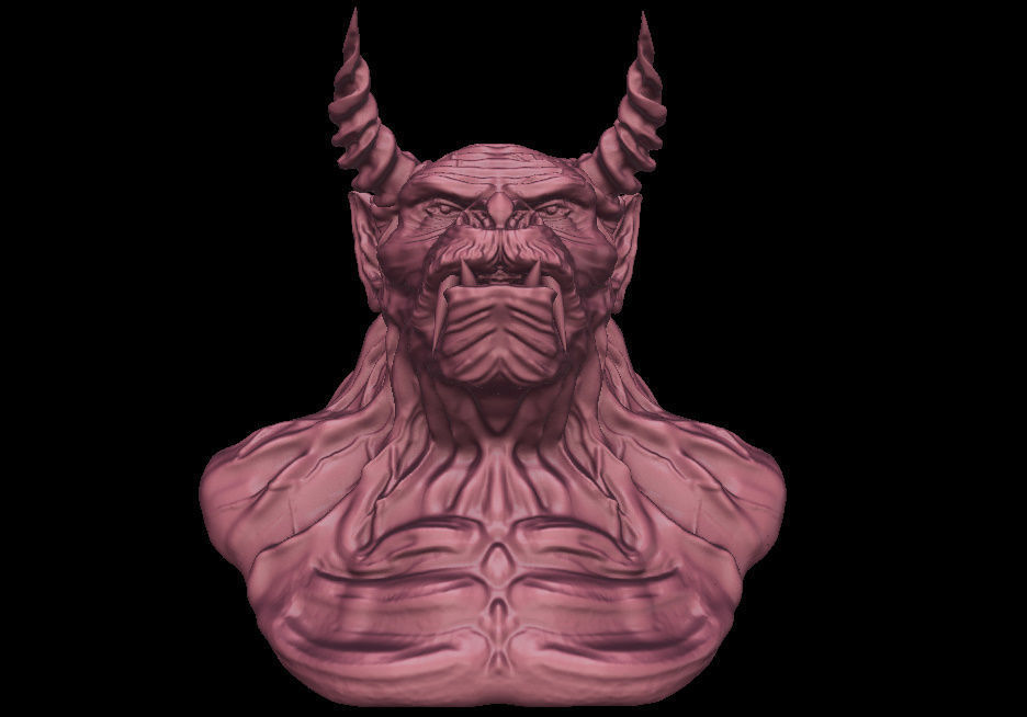 Gorillamonsta head of demon 3D print model_4
