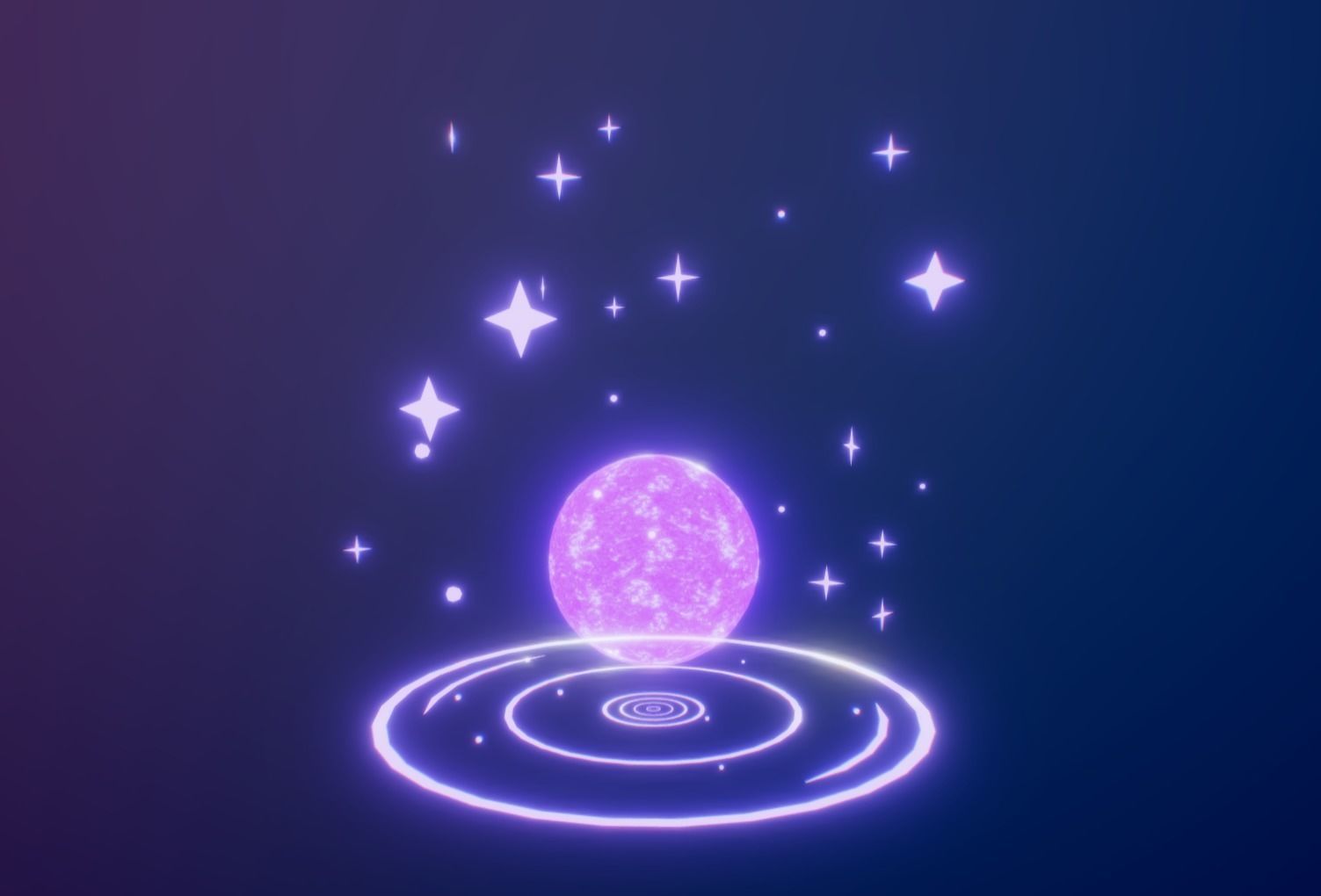 Magic Crystal Animated Low-poly 3D model_1