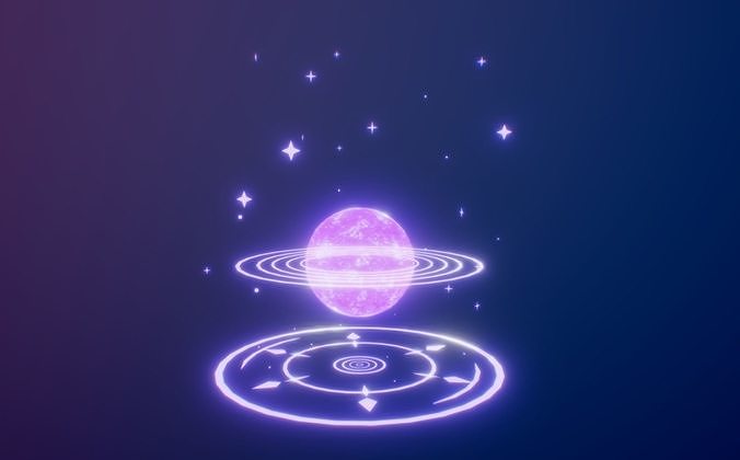 Magic Crystal Animated Low-poly 3D model