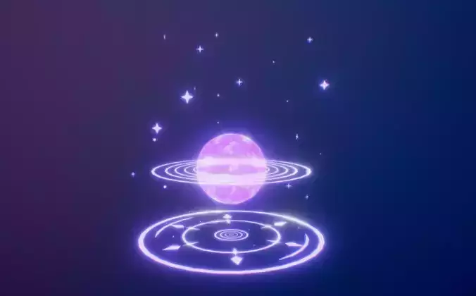 Magic Crystal Animated Low-poly 3D model