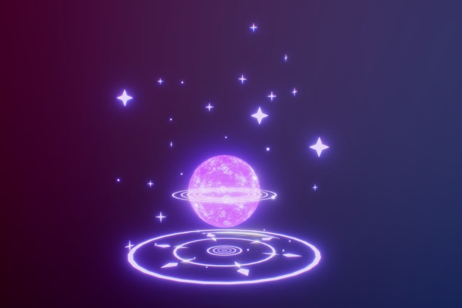 Magic Crystal Animated Low-poly 3D model_4