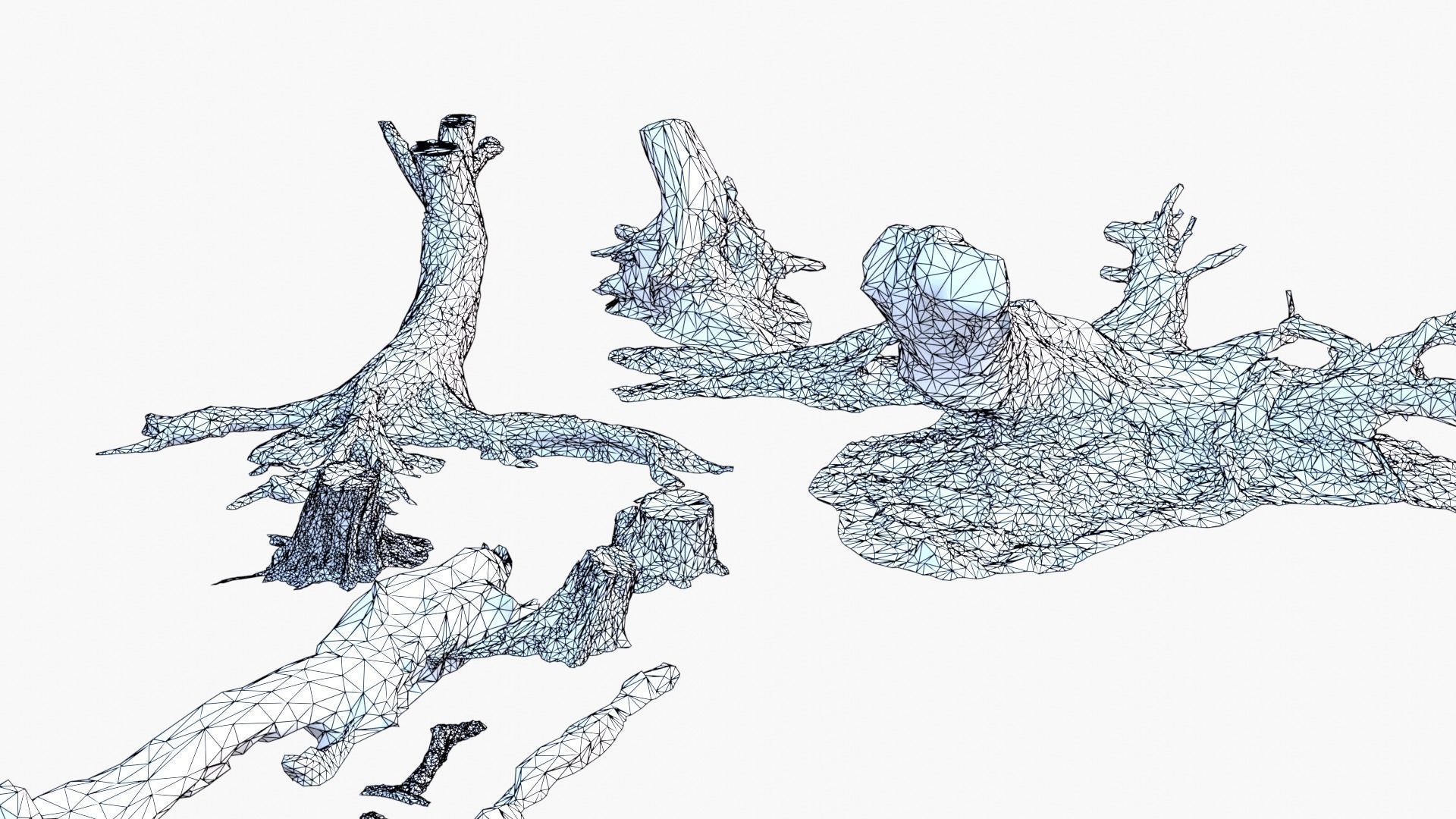 Lowpoly 3d Scanned Pine Trunks - Pinus Pinea and Pinaster Low-poly 3D model_8