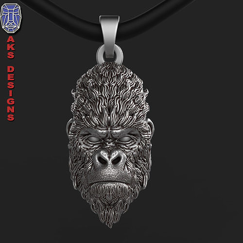  Pendant  animal jewelry guerilla 1 3D print model