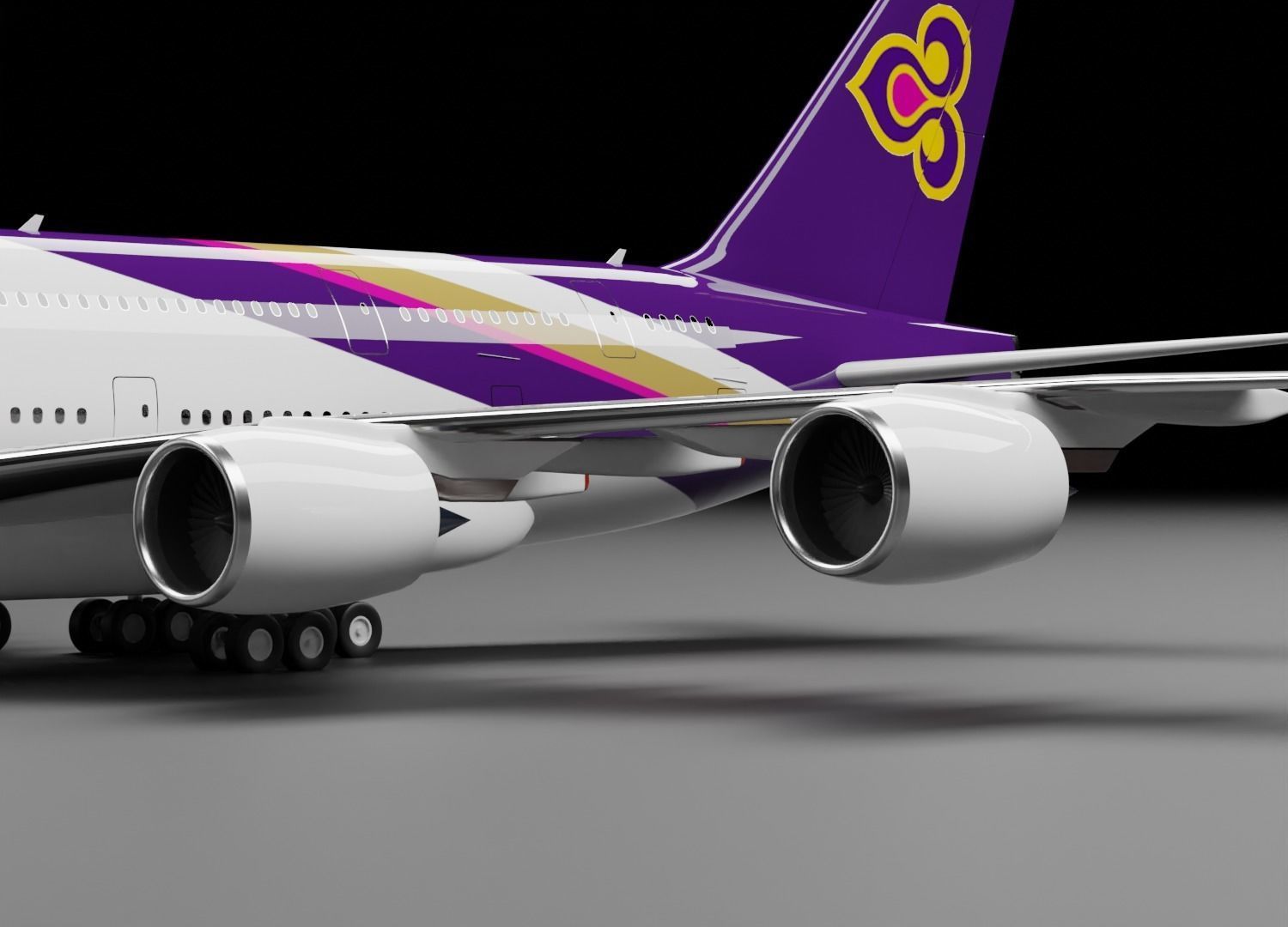 Airbus A380-800 THAI Livery 3D model_3