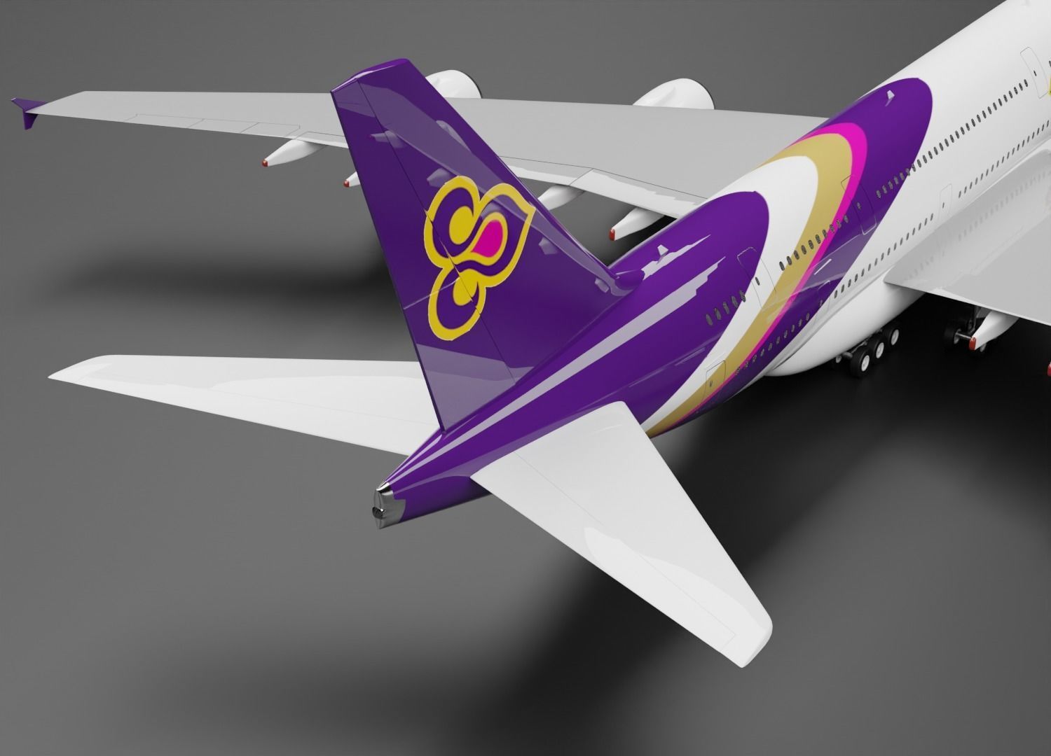 Airbus A380-800 THAI Livery 3D model_5