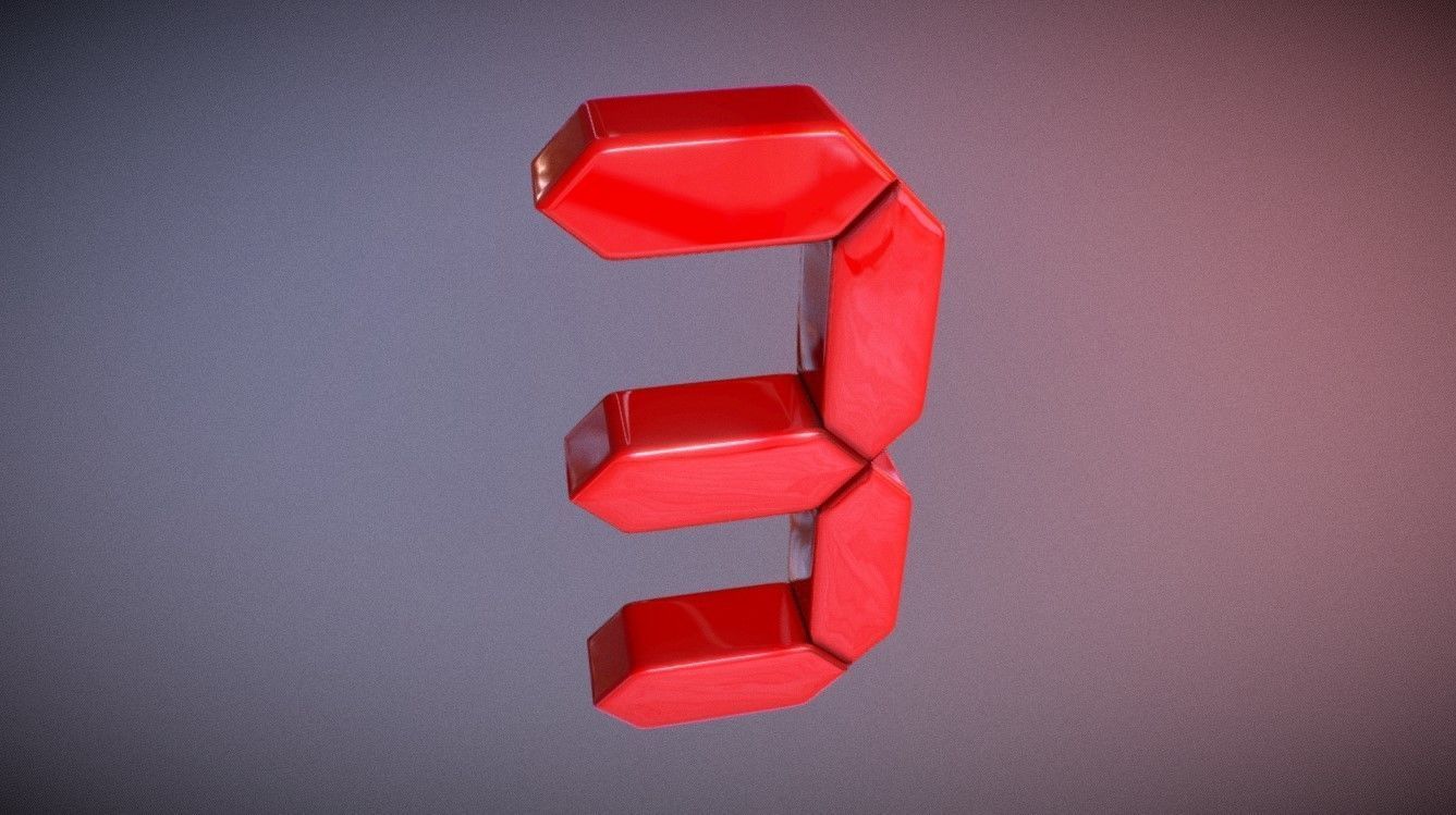 Ten Sec countdown video timer 3D animation from nine to zero 3D model_3