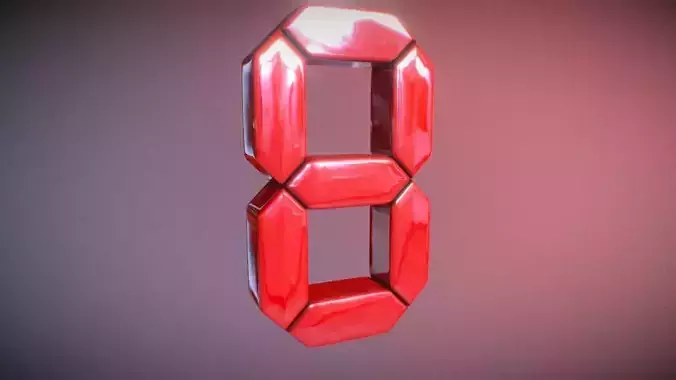 Ten Sec countdown video timer 3D animation from nine to zero 3D model
