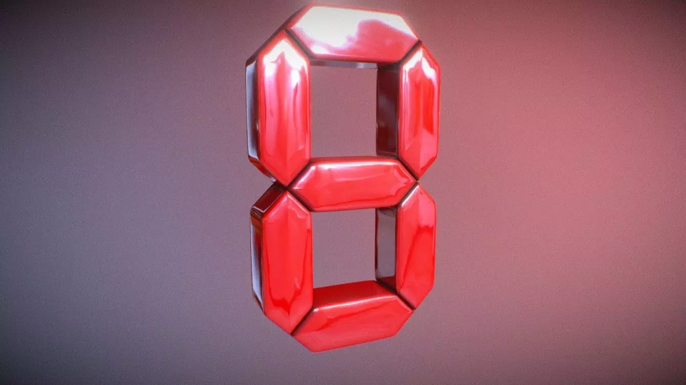 Ten Sec countdown video timer 3D animation from nine to zero 3D model_0