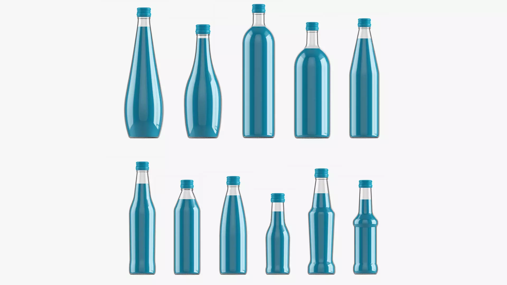 Glass soft drink bottles Vol1 3D Model Collection_0