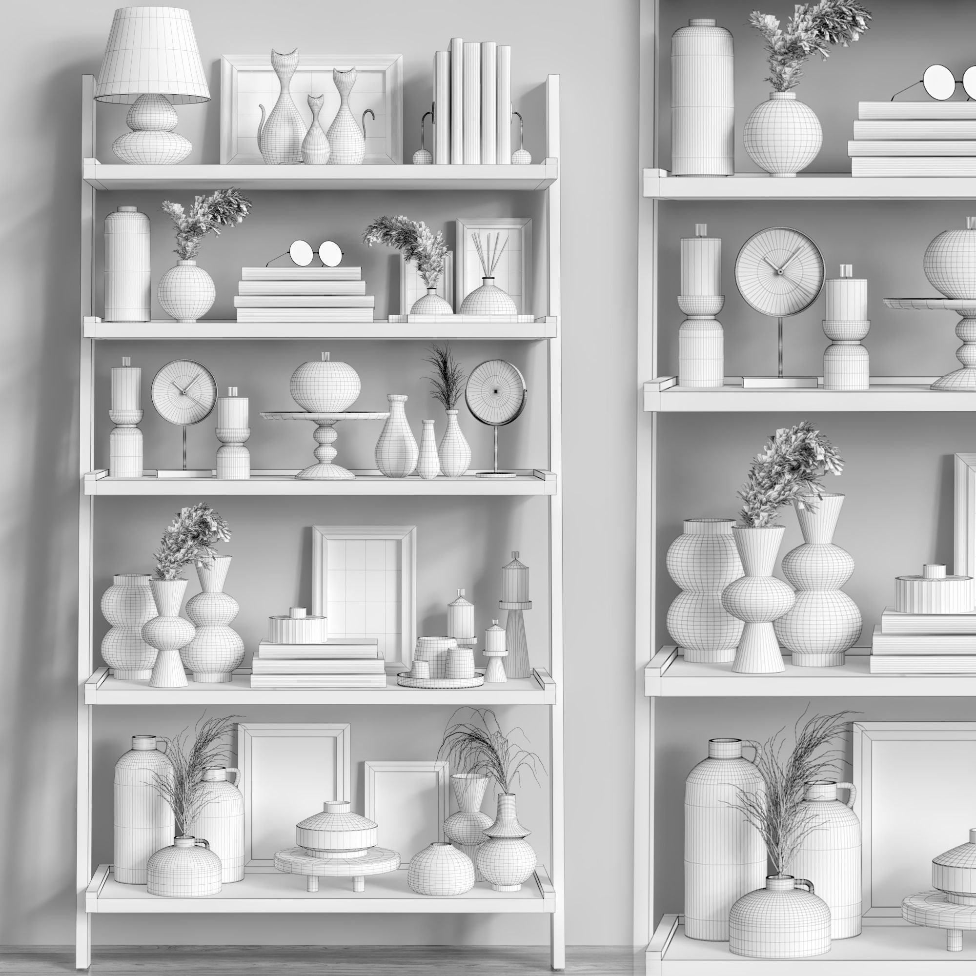 Decorative shelf 03 3D model_4