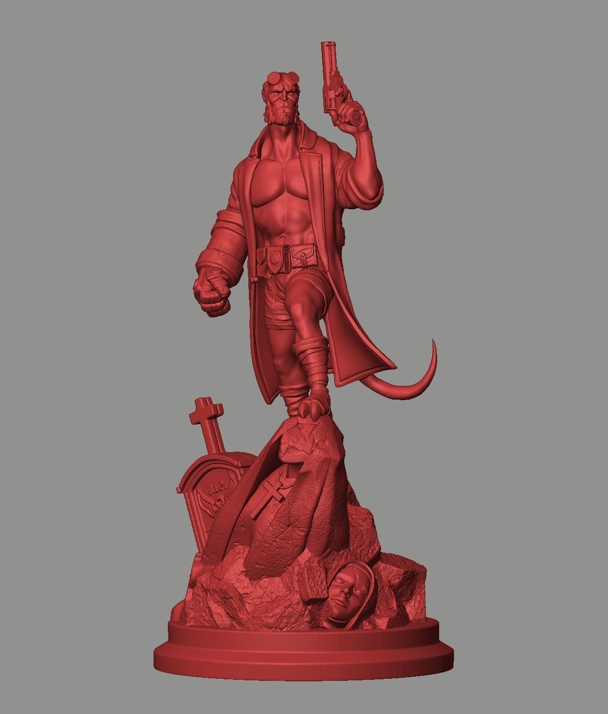 Hellboy Statue 3D print model_14