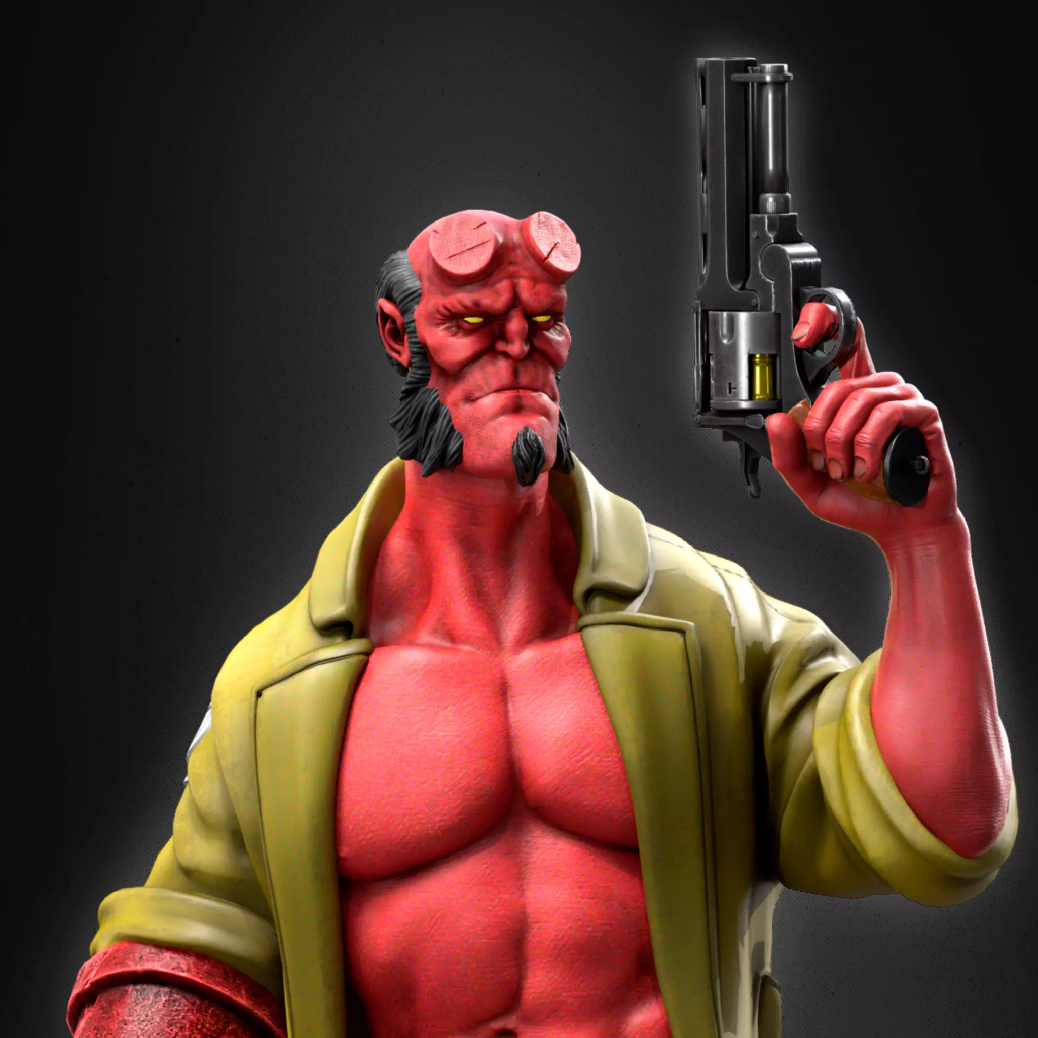 Hellboy Statue 3D print model_0