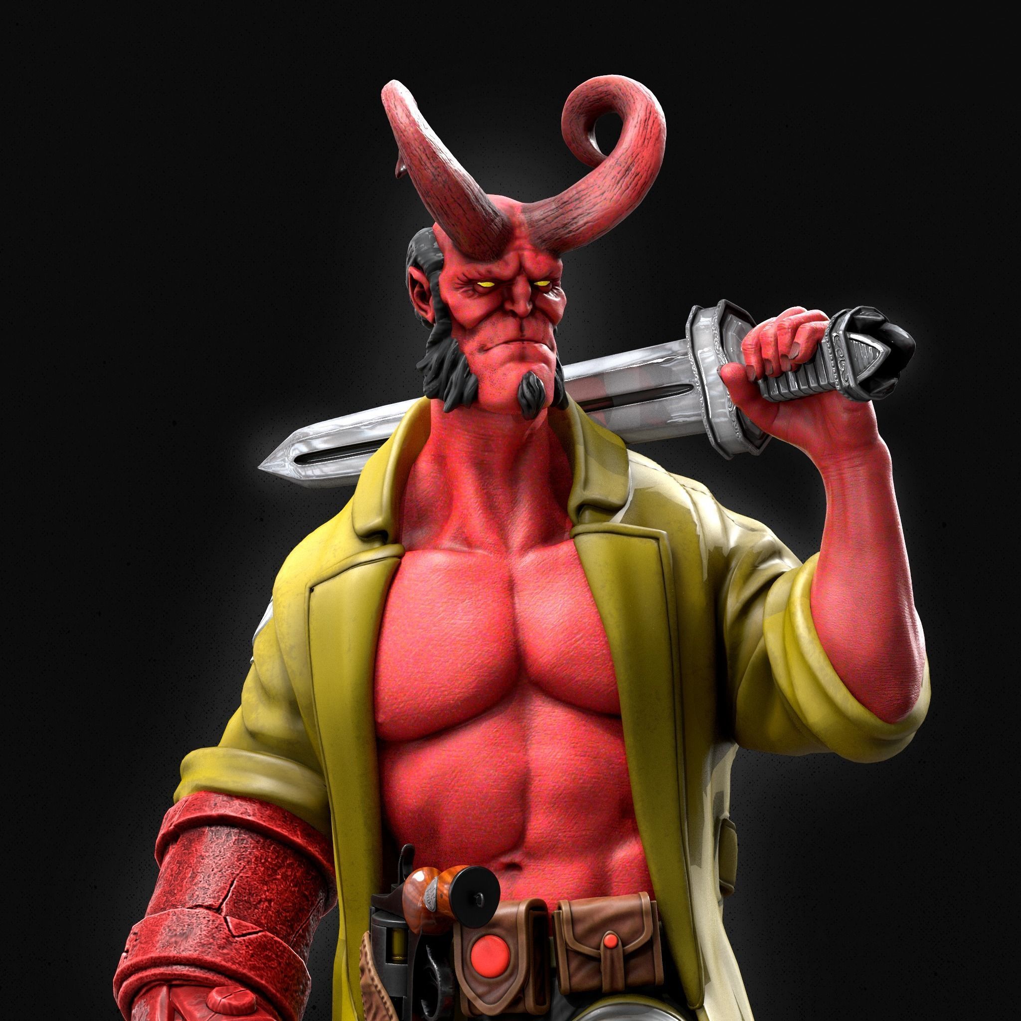 Hellboy Statue 3D print model_2