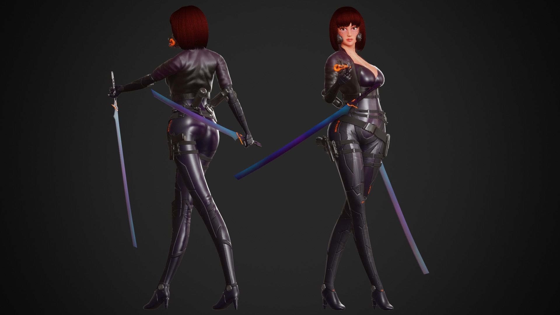 Cyberpunk Alina Robot Low-poly 3D model_6