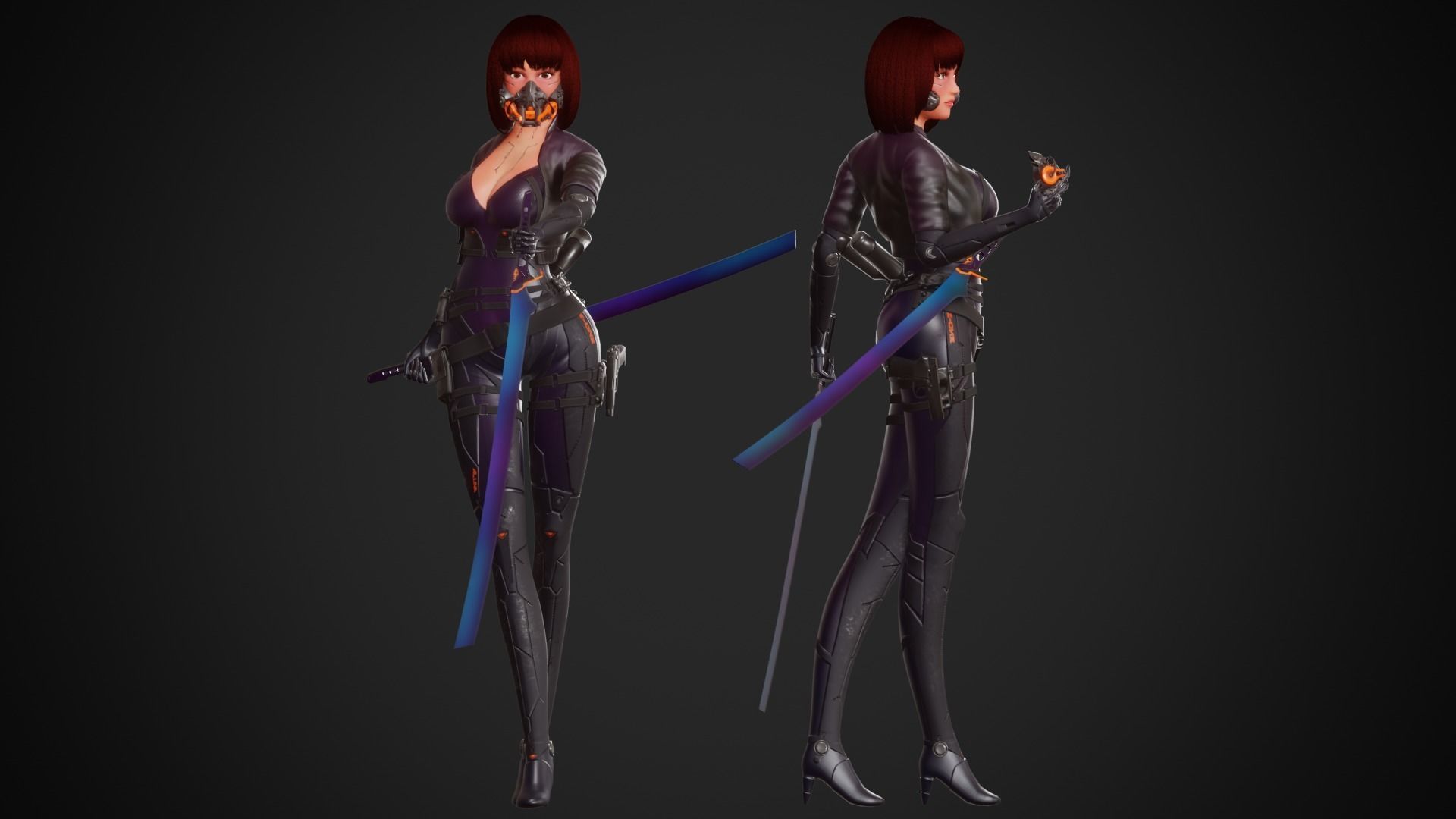 Cyberpunk Alina Robot Low-poly 3D model_4