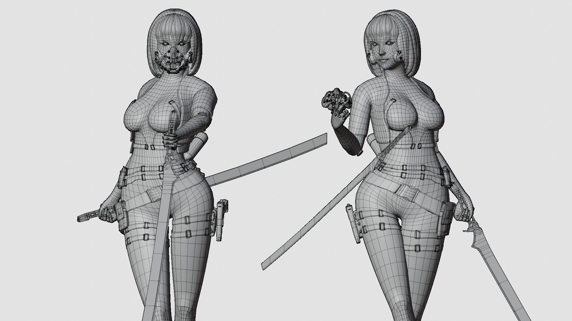 Cyberpunk Alina Robot Low-poly 3D model_10