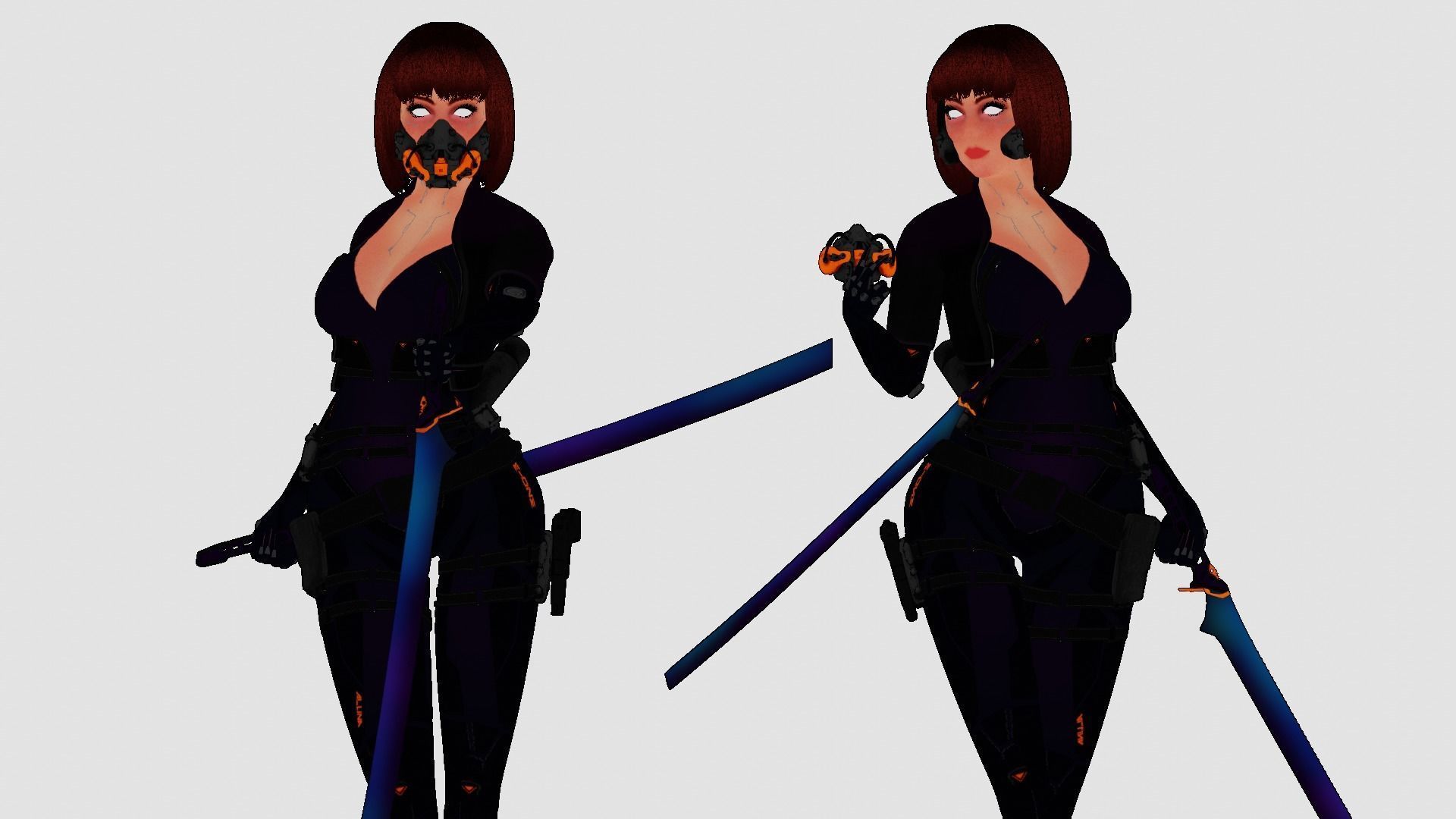 Cyberpunk Alina Robot Low-poly 3D model_9