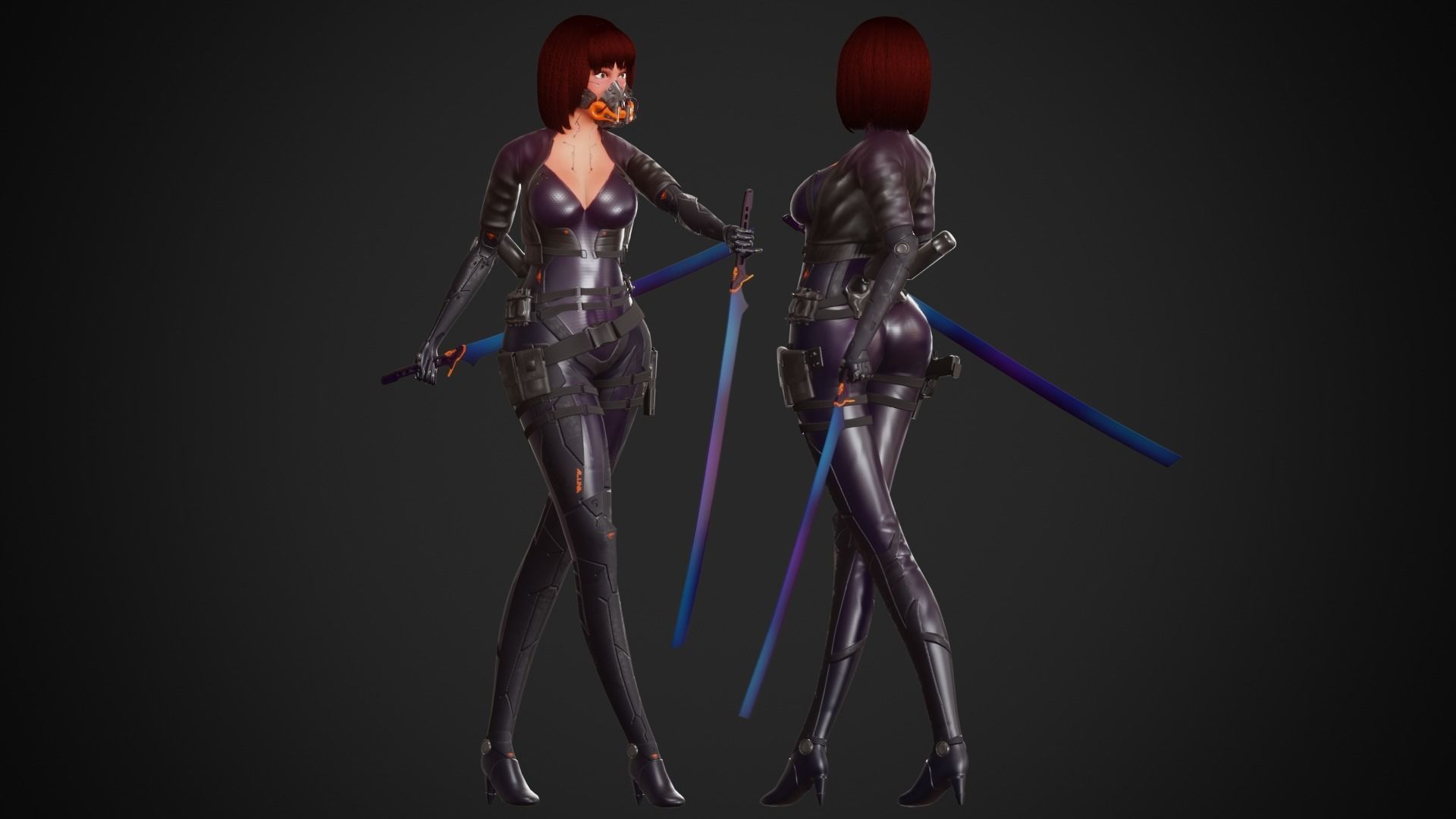Cyberpunk Alina Robot Low-poly 3D model_5