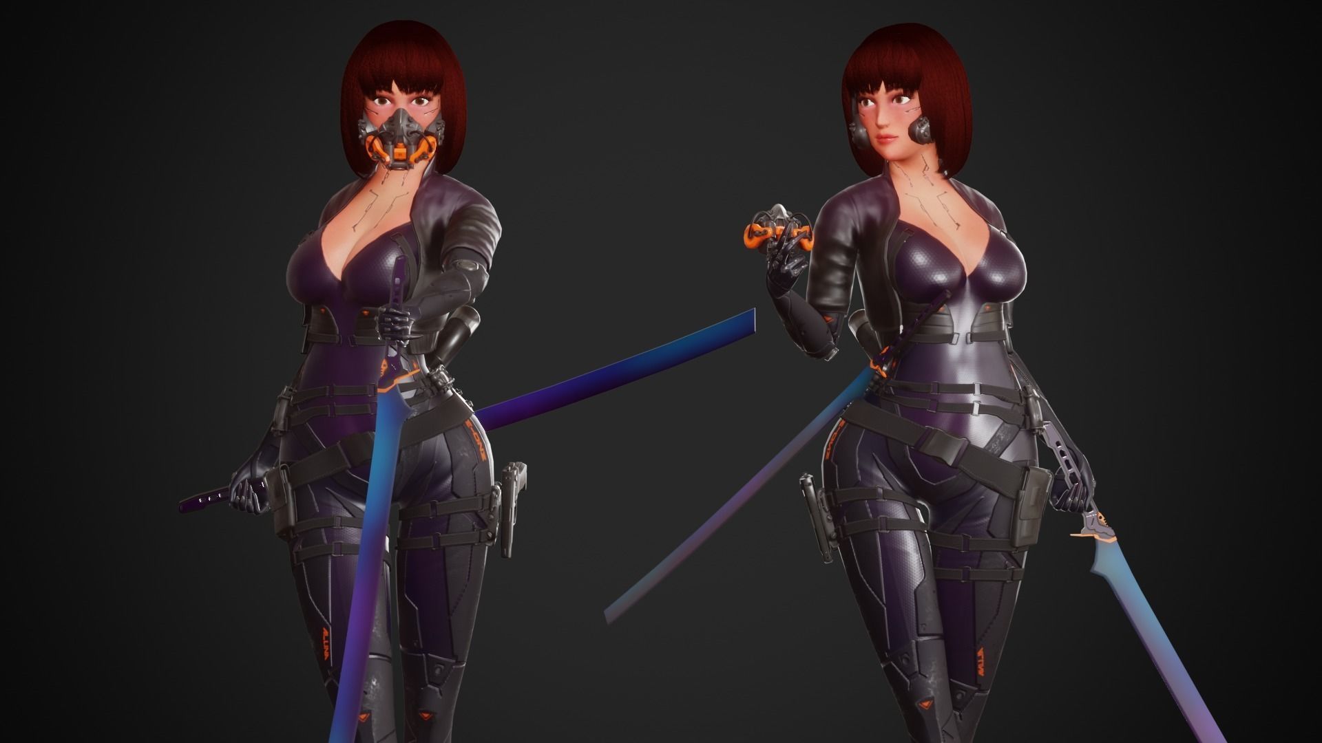 Cyberpunk Alina Robot Low-poly 3D model_8