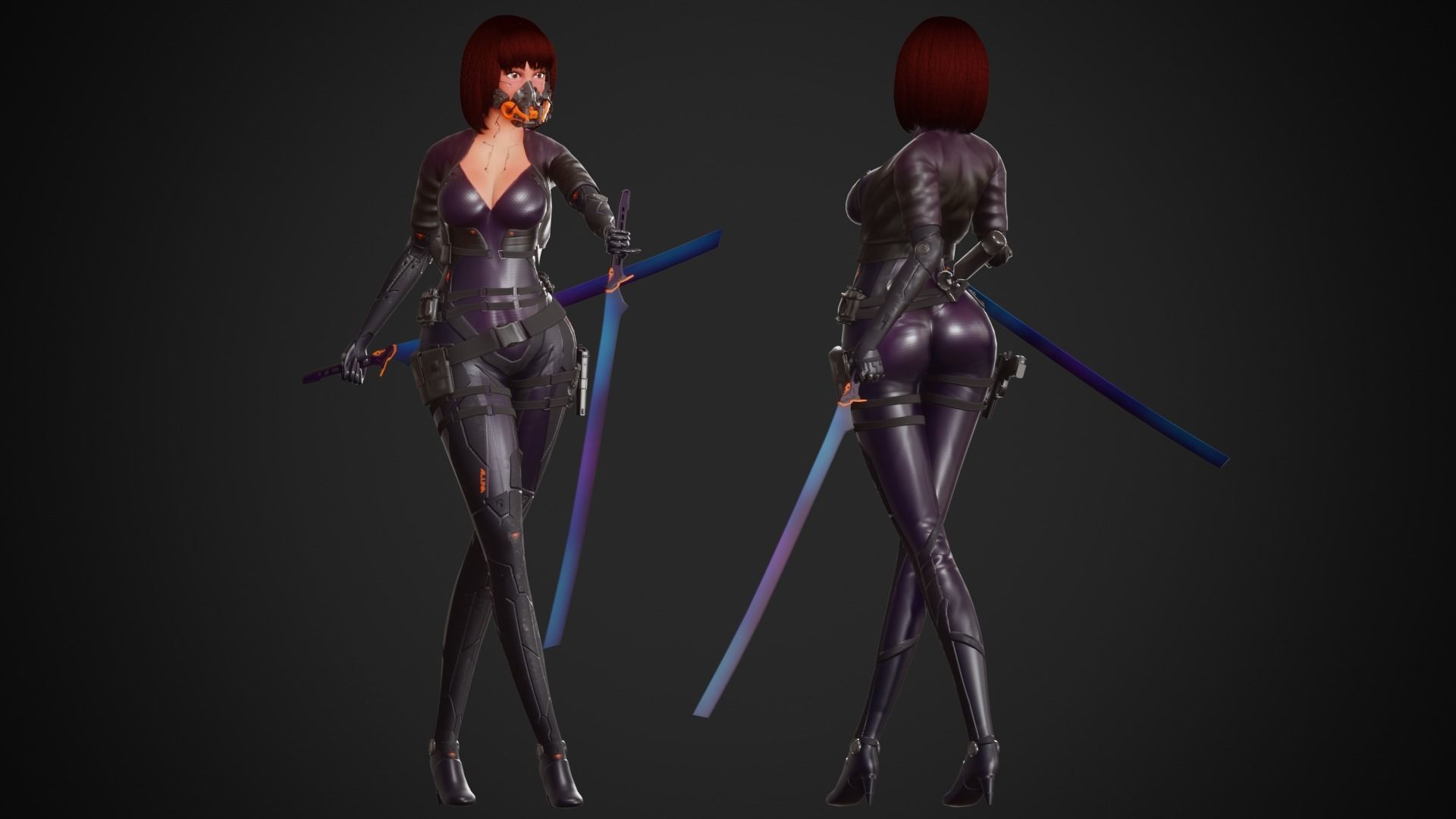 Cyberpunk Alina Robot Low-poly 3D model_3