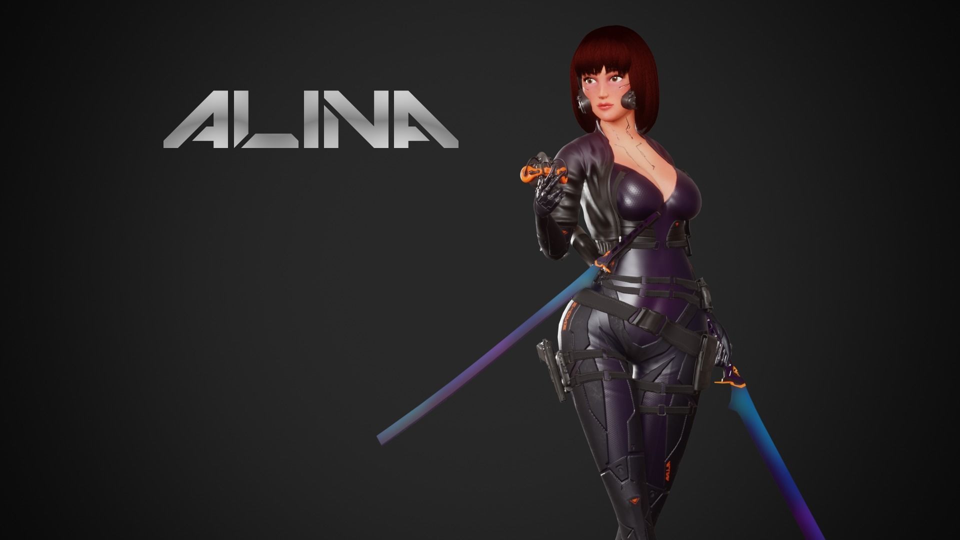 Cyberpunk Alina Robot Low-poly 3D model_1