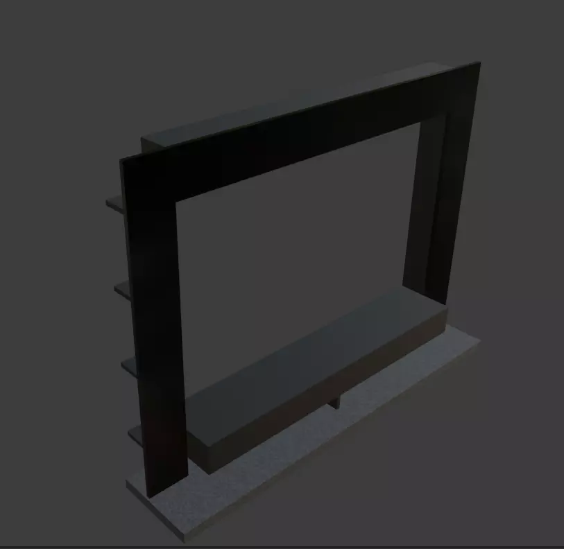 TV Wall Modern Dark Free low-poly 3D model
