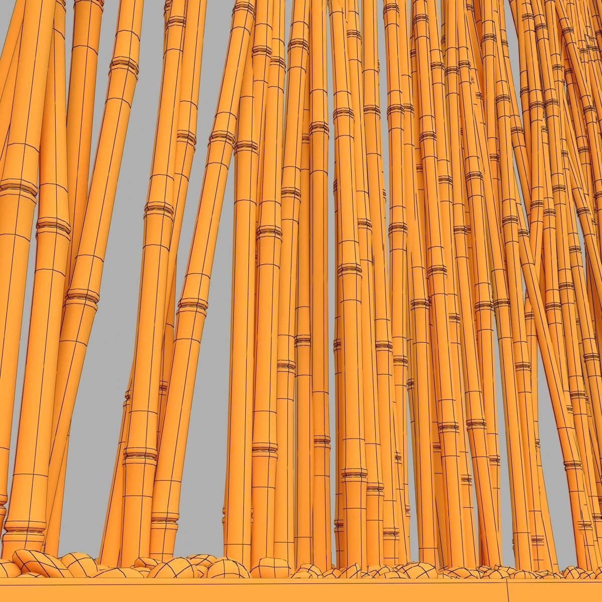 Bamboo low  decor pebble n1 3D model_18