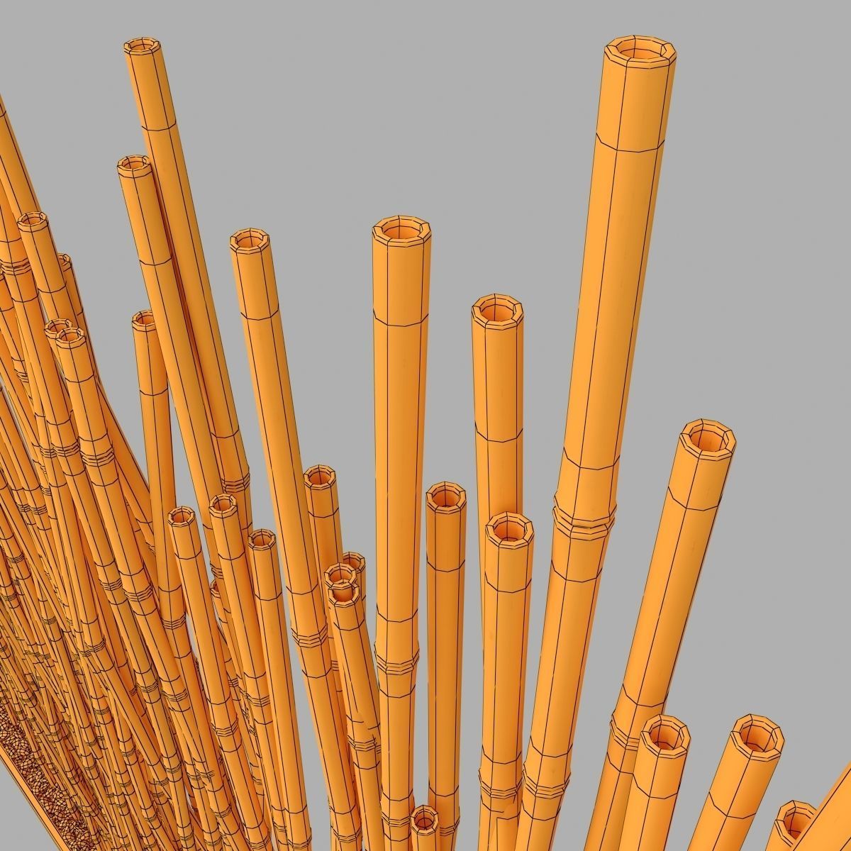 Bamboo low  decor pebble n1 3D model_19