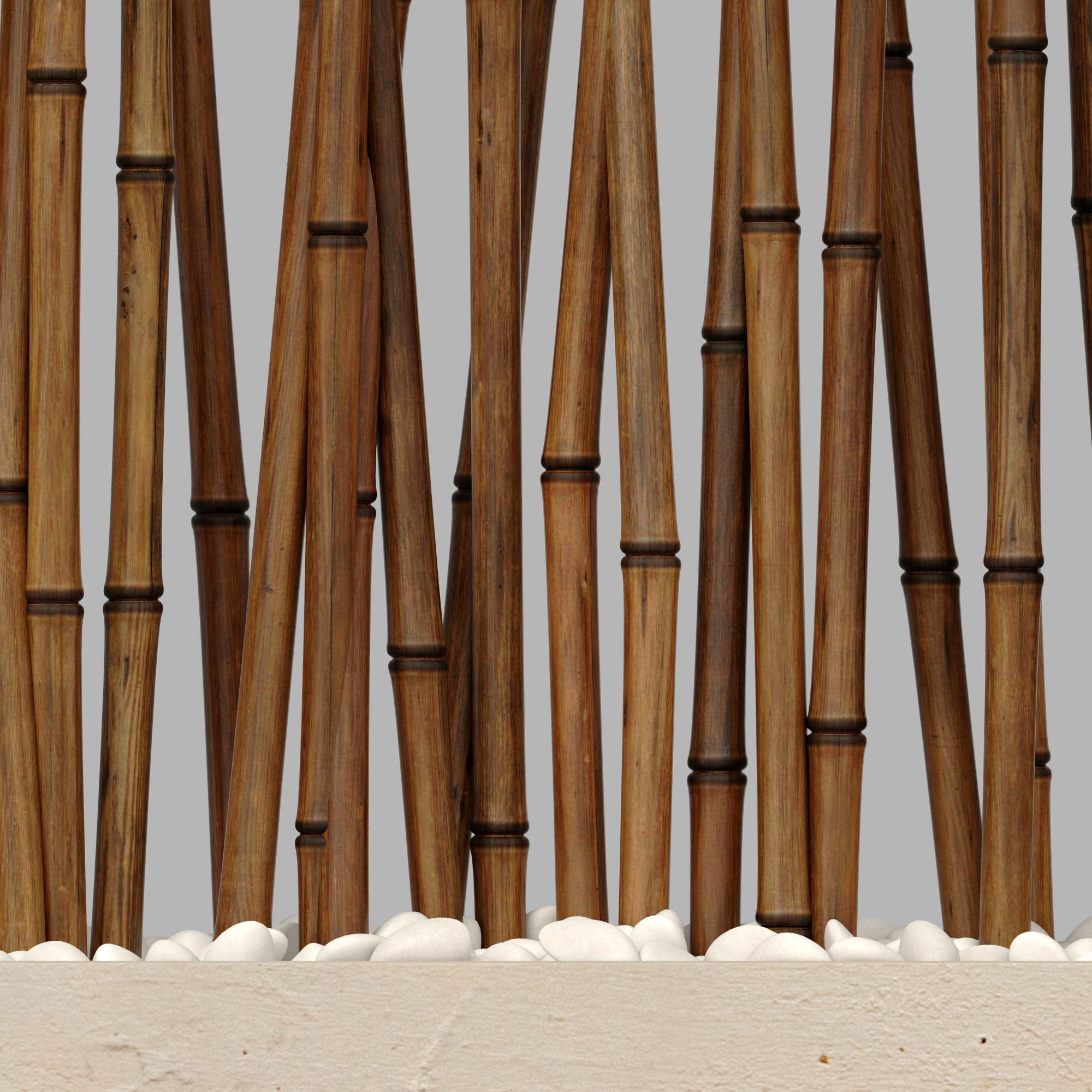 Bamboo low  decor pebble n1 3D model_1