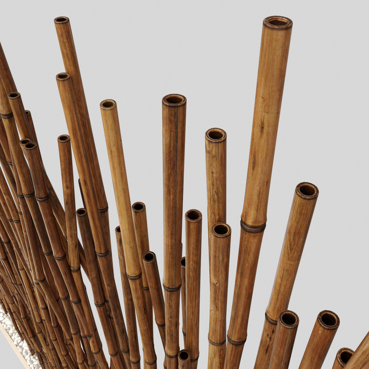 Bamboo low  decor pebble n1 3D model_8