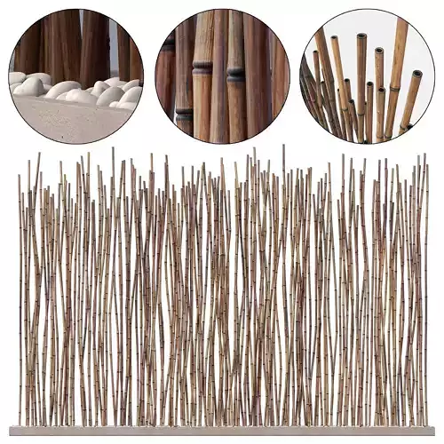 Bamboo low  decor pebble n1 3D model