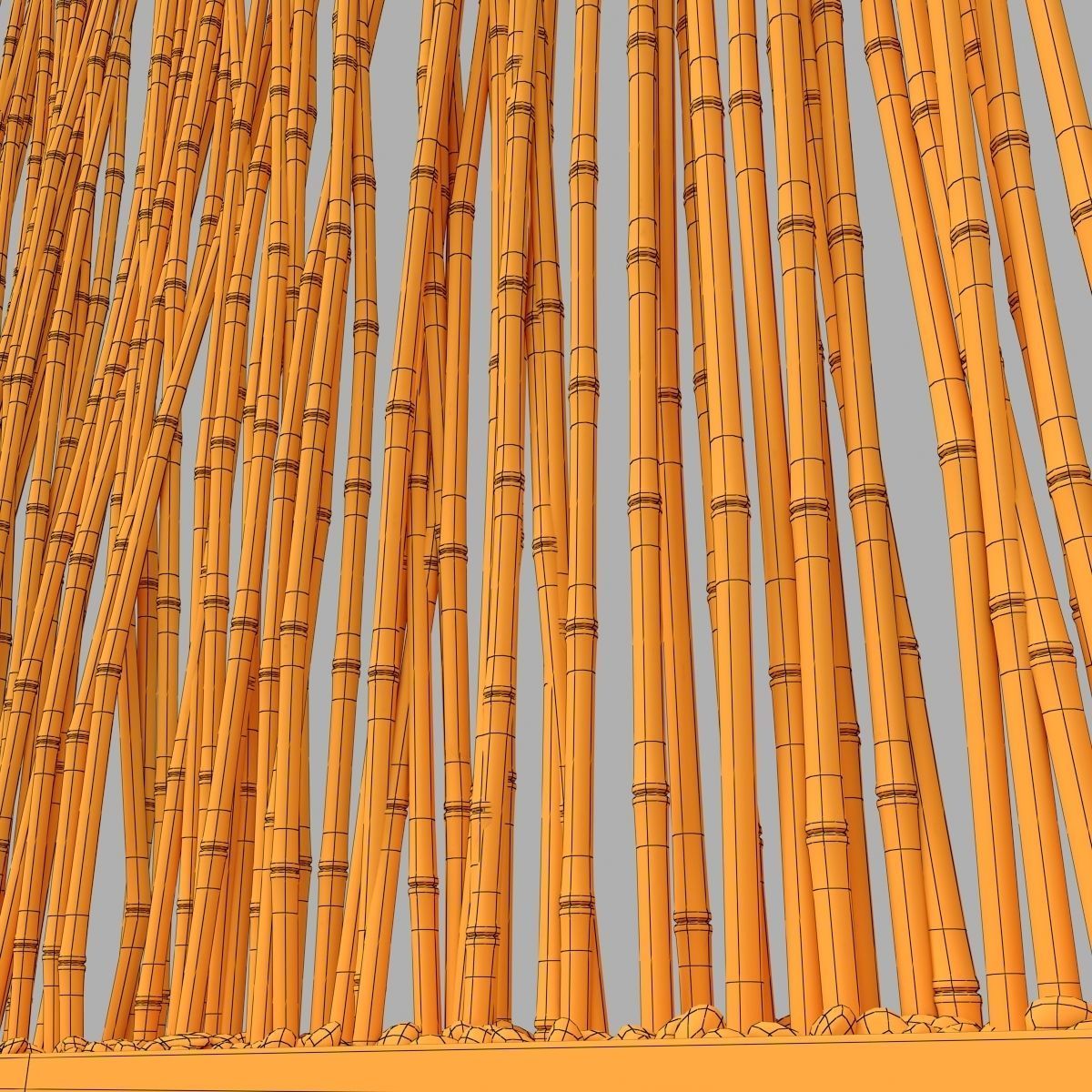 Bamboo low  decor pebble n1 3D model_22