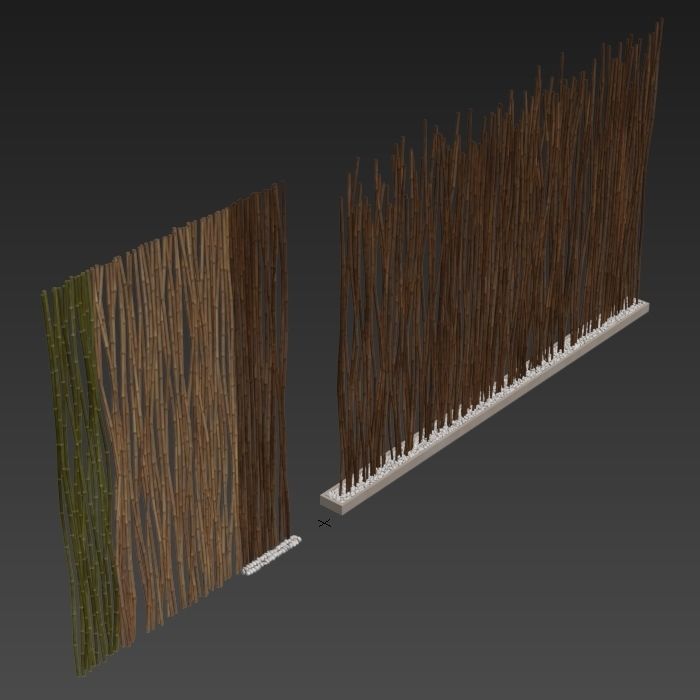 Bamboo low  decor pebble n1 3D model_9