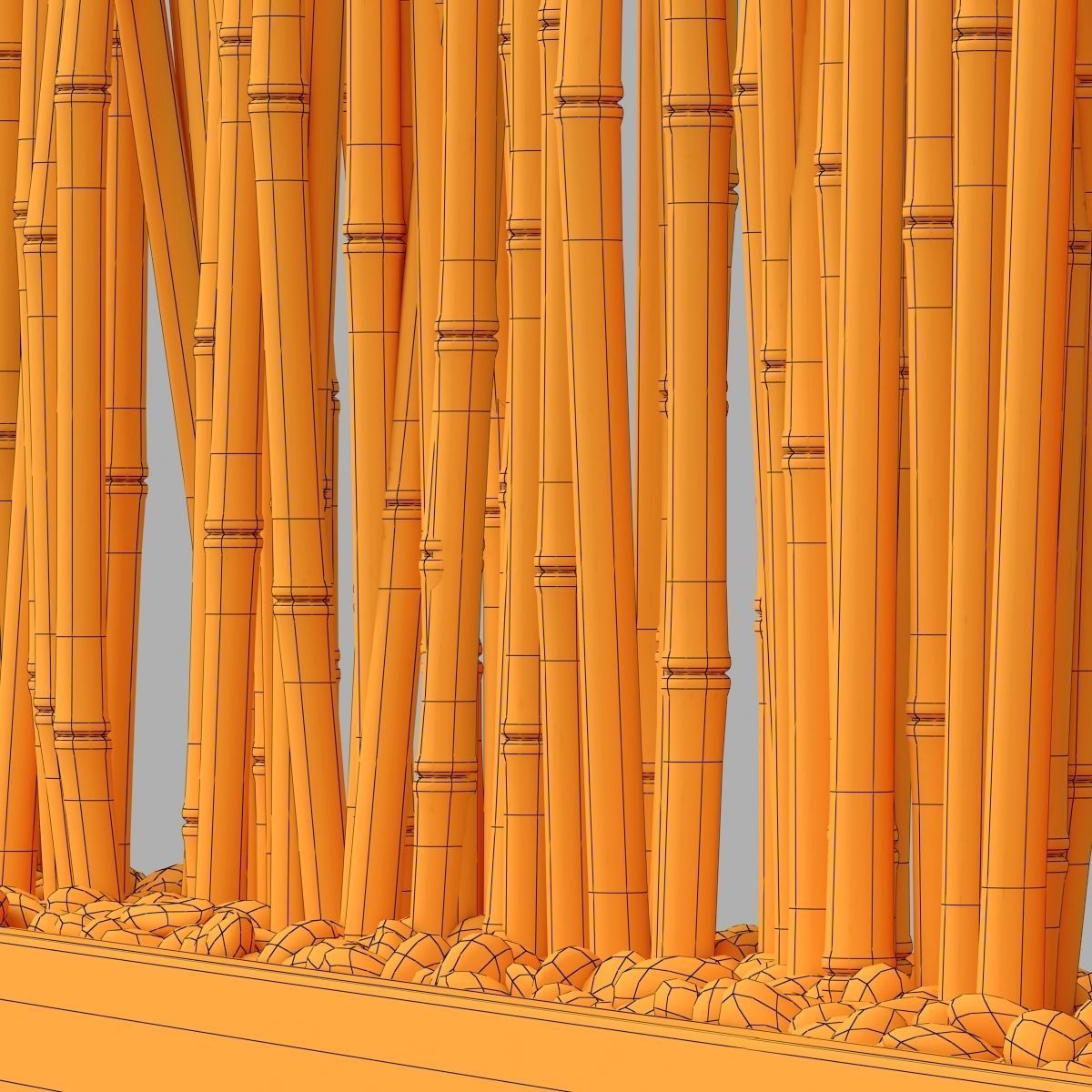 Bamboo low  decor pebble n1 3D model_15