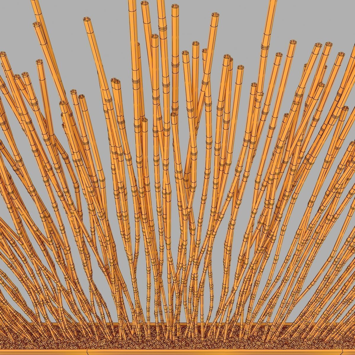 Bamboo low  decor pebble n1 3D model_17