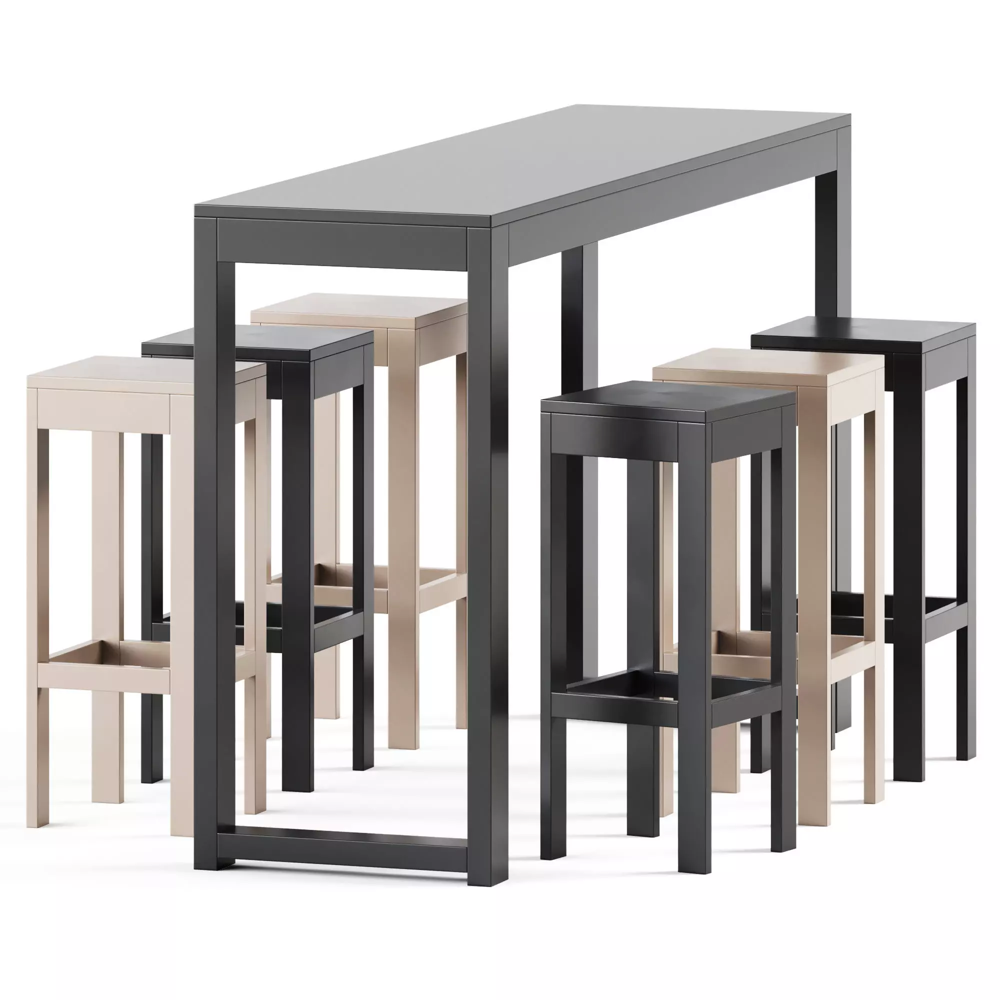 High Table and Bar Stool Na Xemena by Gandia Blasco 3D model