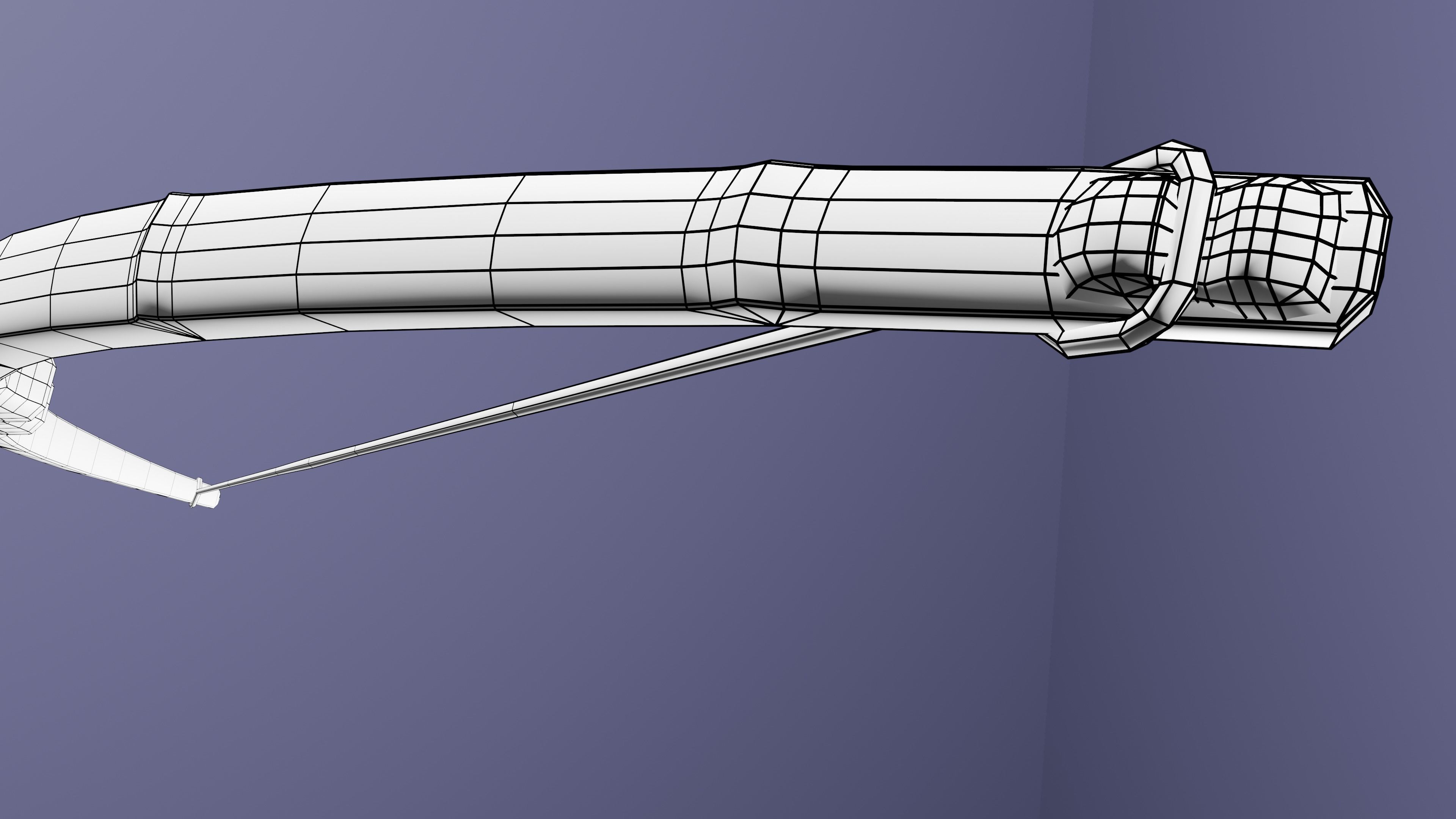 Bow with bamboo backing Low-poly 3D model_10