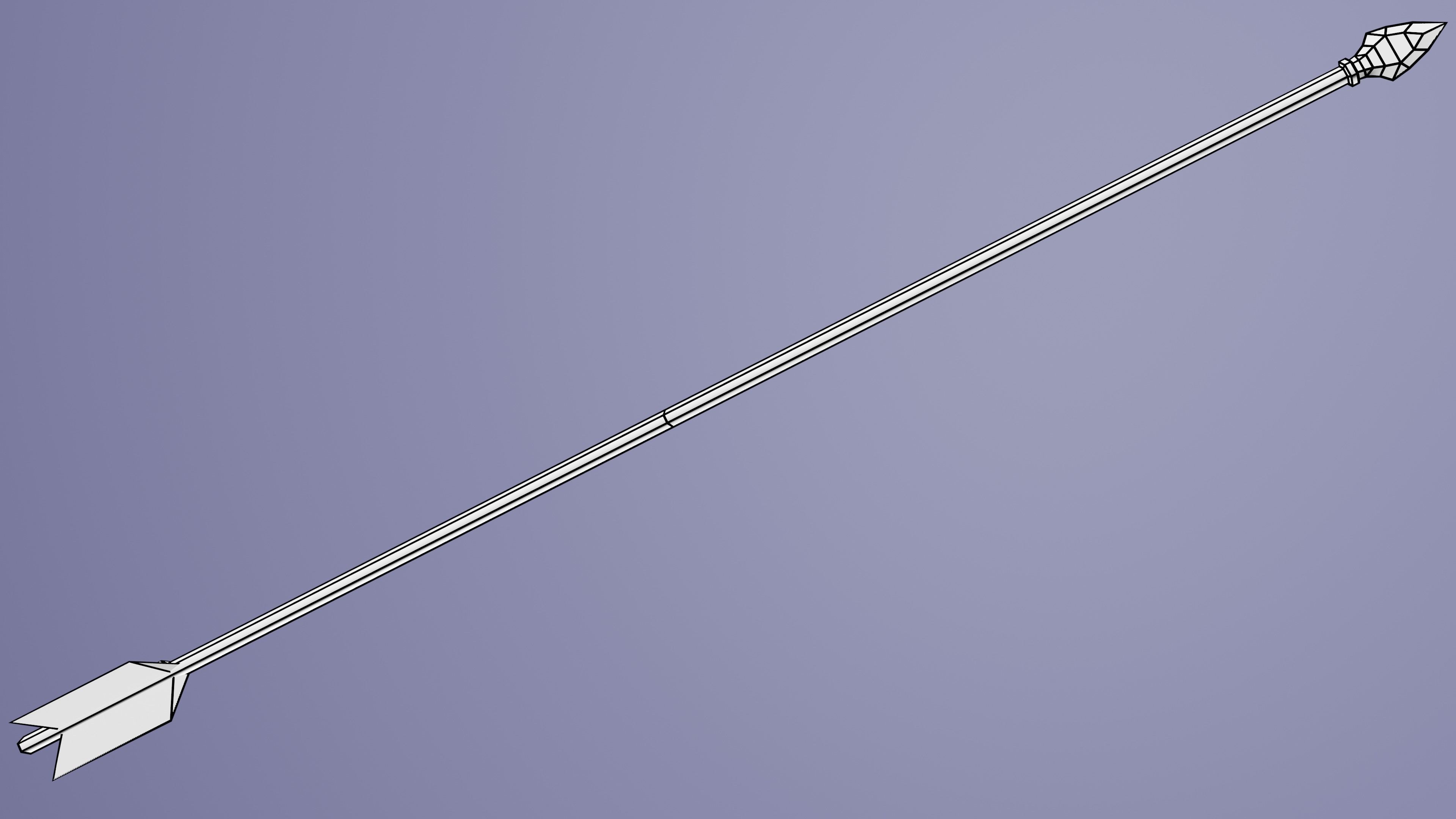 Bow with bamboo backing Low-poly 3D model_13