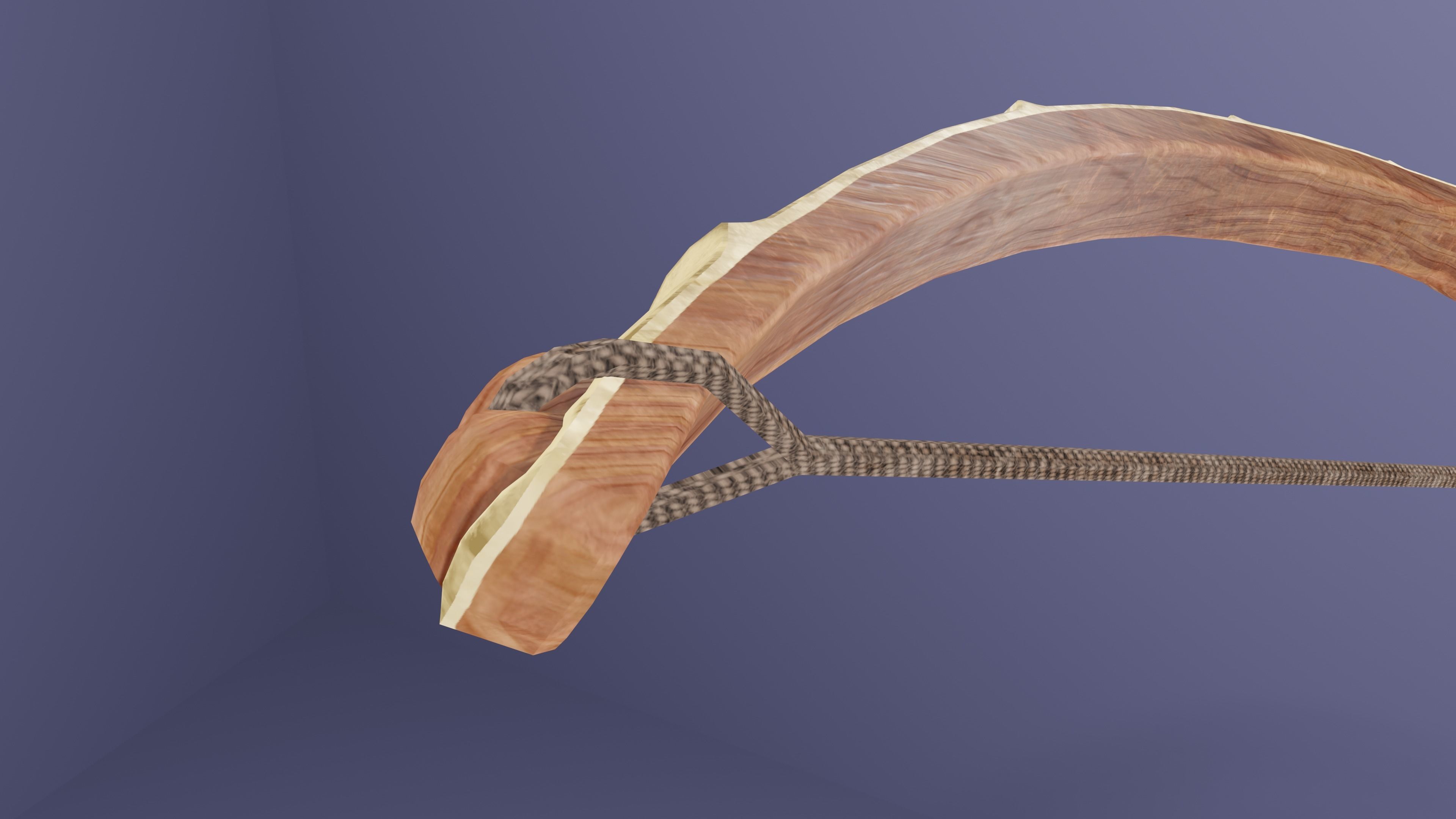 Bow with bamboo backing Low-poly 3D model_5