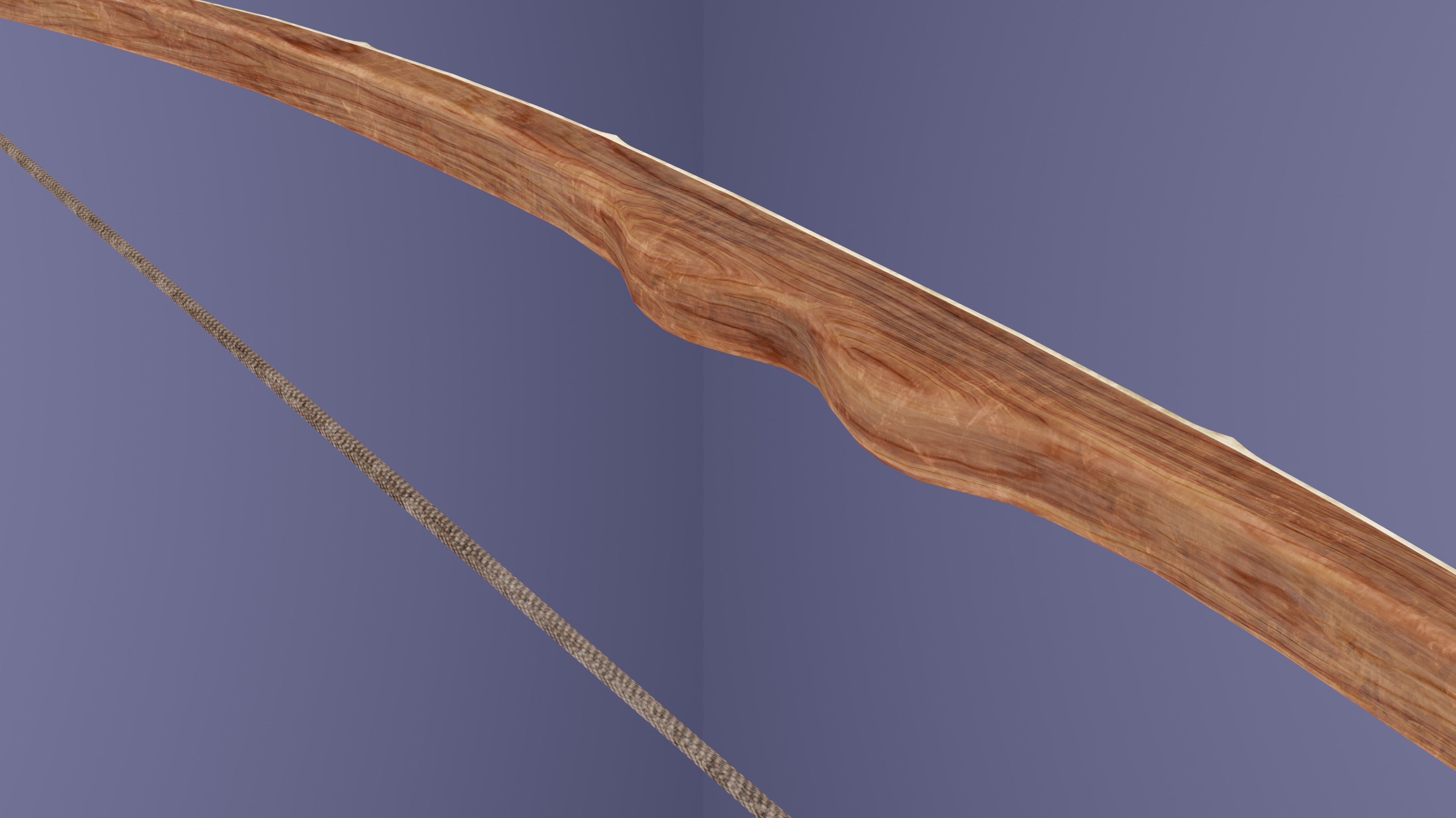 Bow with bamboo backing Low-poly 3D model_4