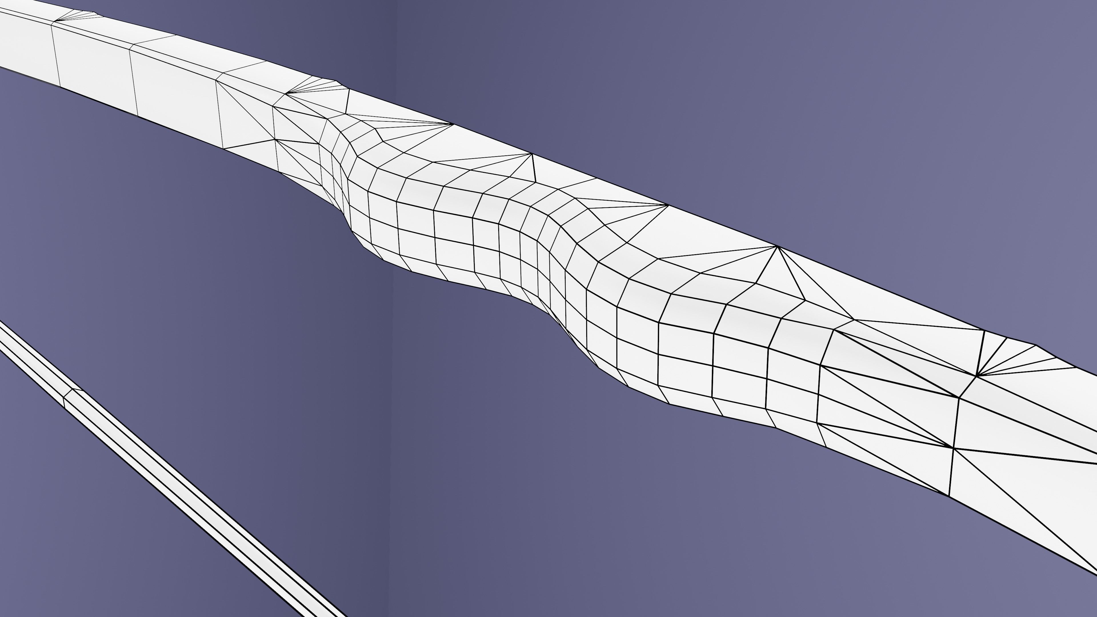 Bow with bamboo backing Low-poly 3D model_11