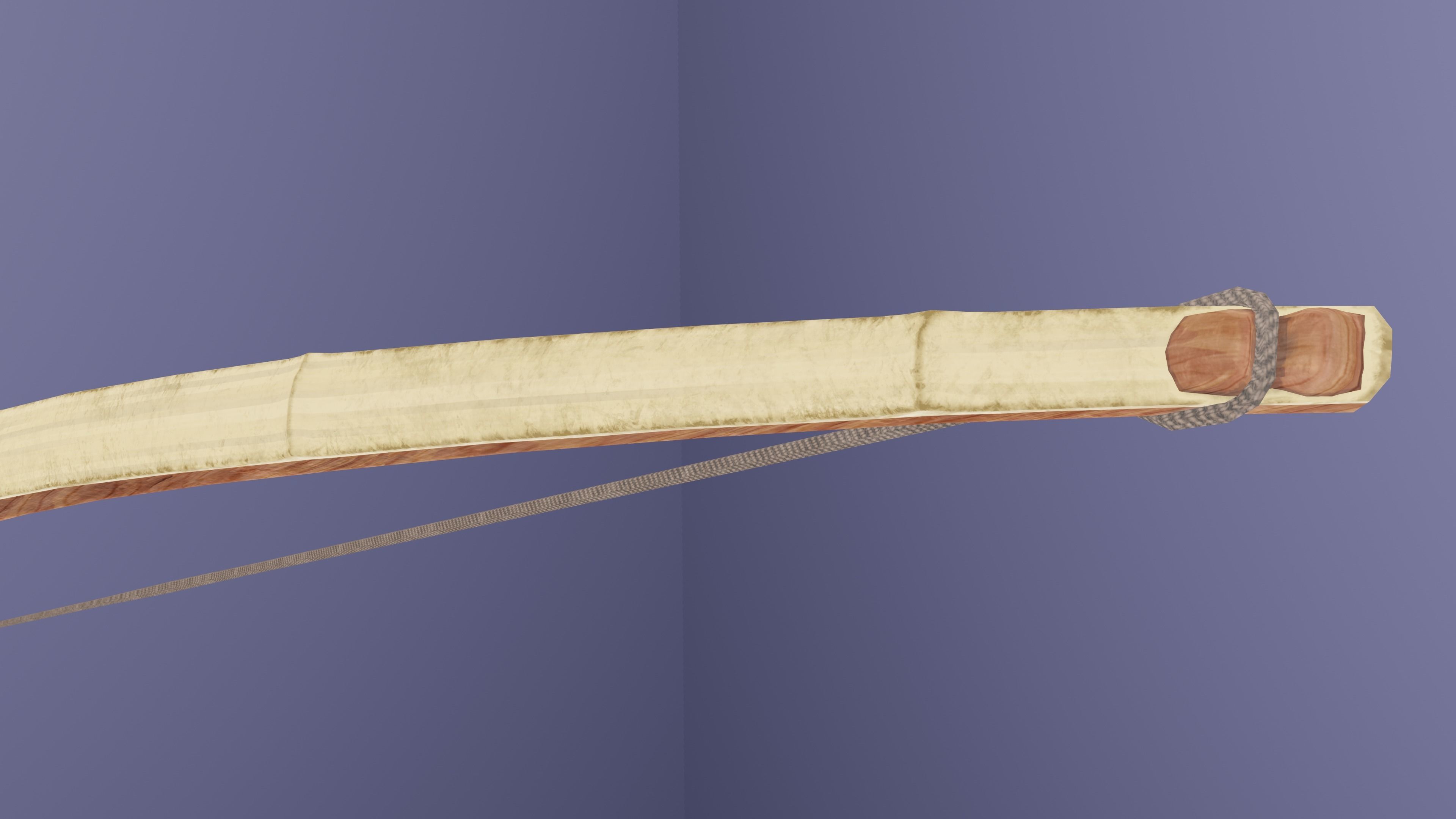 Bow with bamboo backing Low-poly 3D model_3
