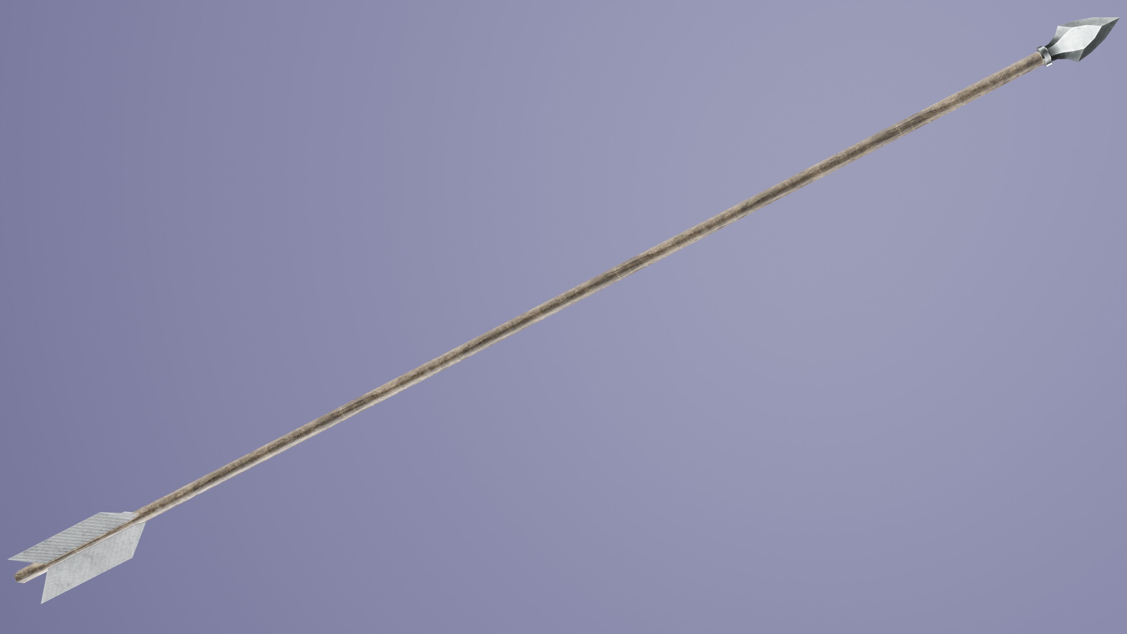 Bow with bamboo backing Low-poly 3D model_6
