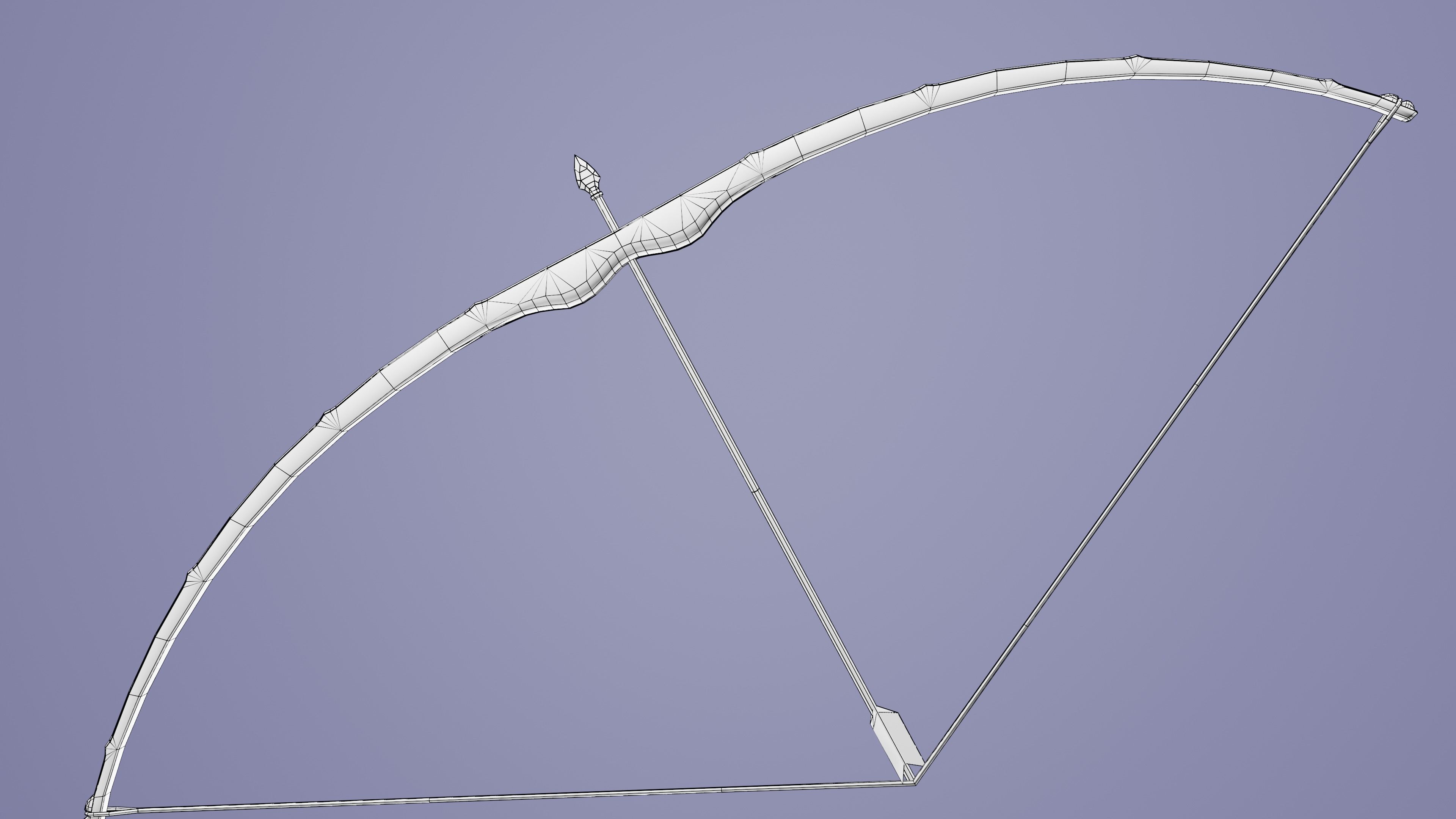Bow with bamboo backing Low-poly 3D model_8
