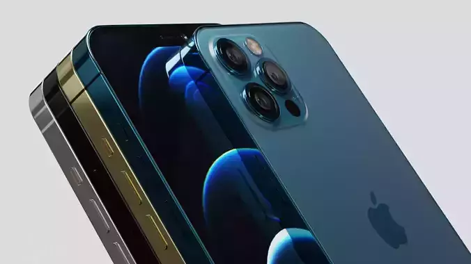 Apple iphone 12 Pro Max in all Official Colors  Low-poly 3D model